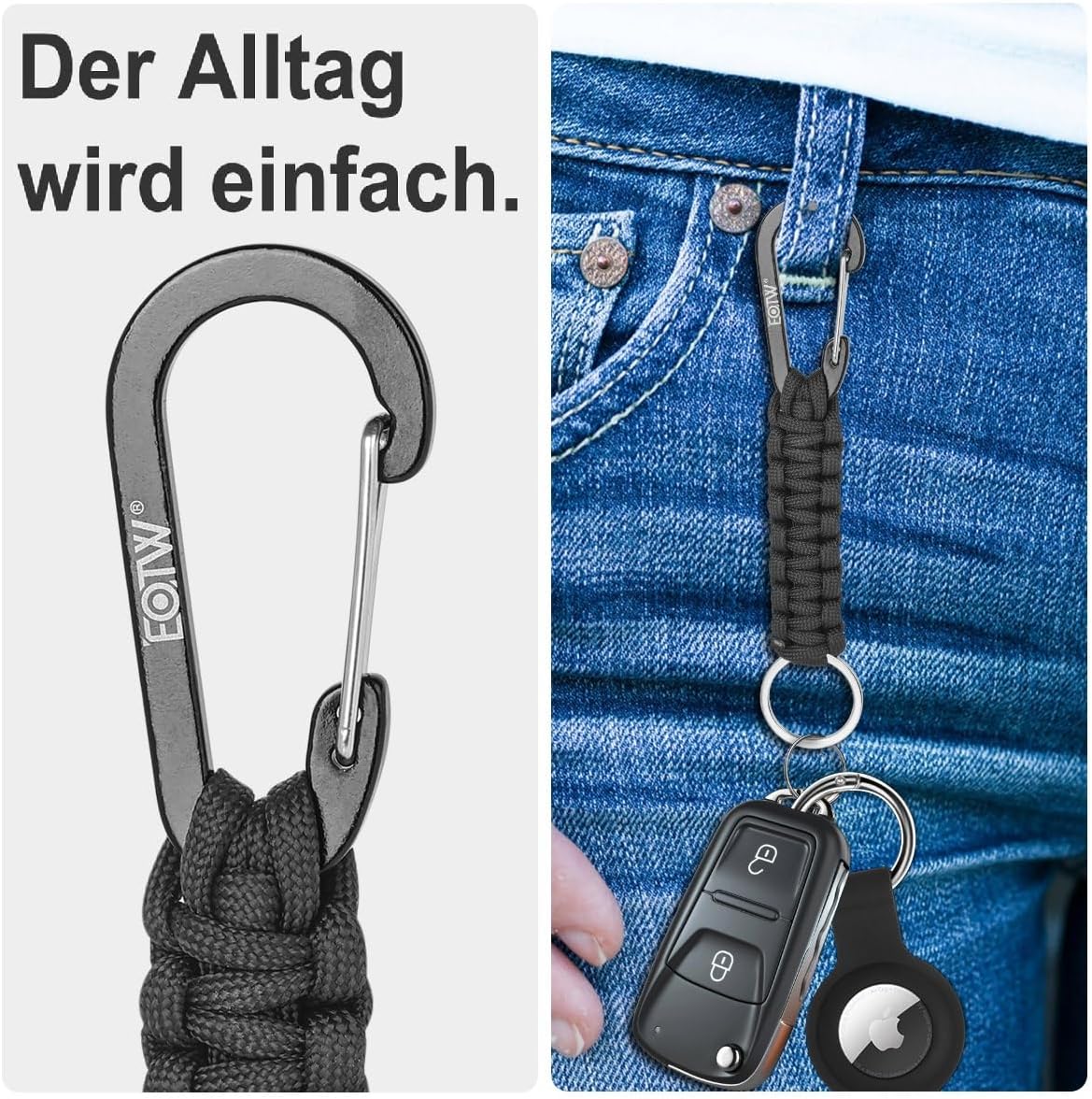 Thumbnail 4 de EOTW Paracord Schlüsselanhänger mit Karabiner 6,1 Zoll