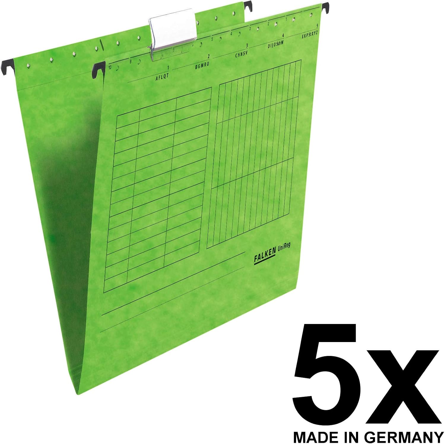 Detalle 2 de Falken – Cartella sospesa unireg in cartone riciclato, formato DIN A4, verde