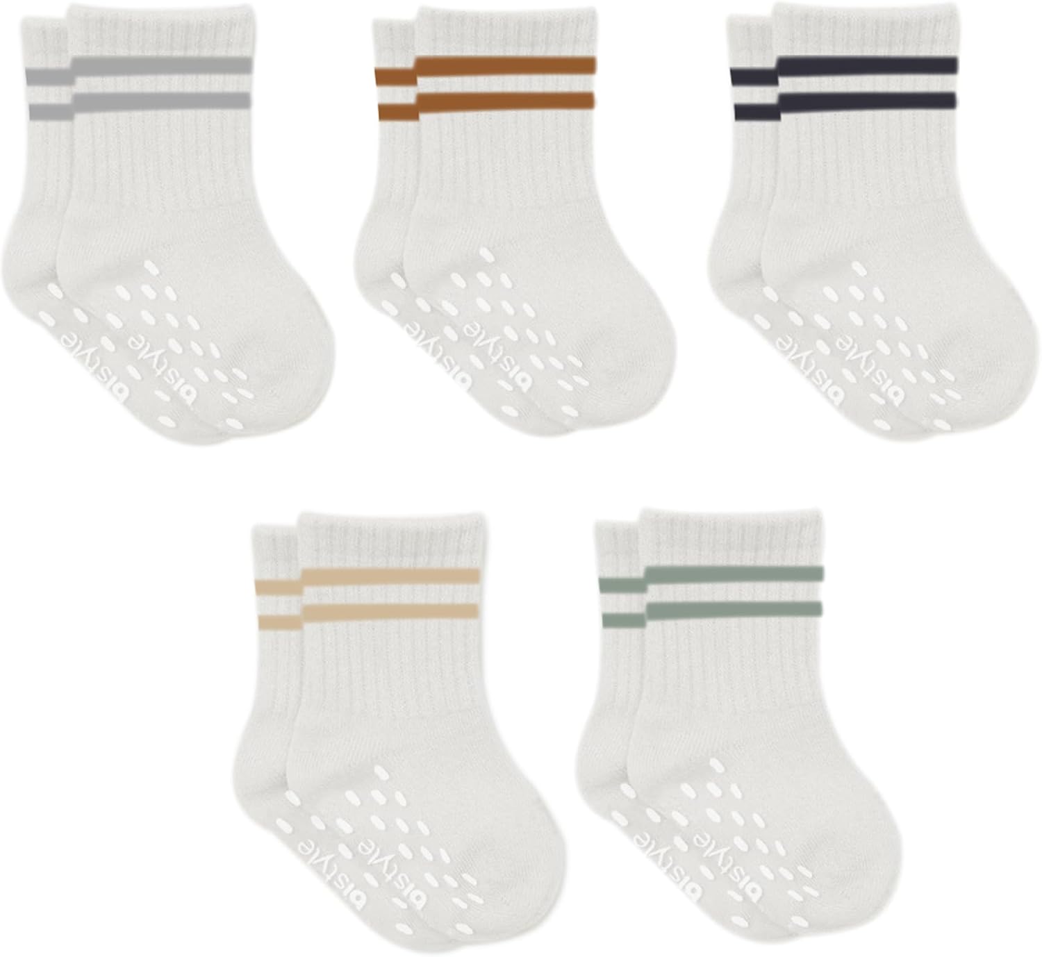 Detalle de bistyle Bio-Baumwolle Stoppersocken für Kleinkinder (0–3 Jahre) mit ABS-Antirutsch – Schachbrettmuster