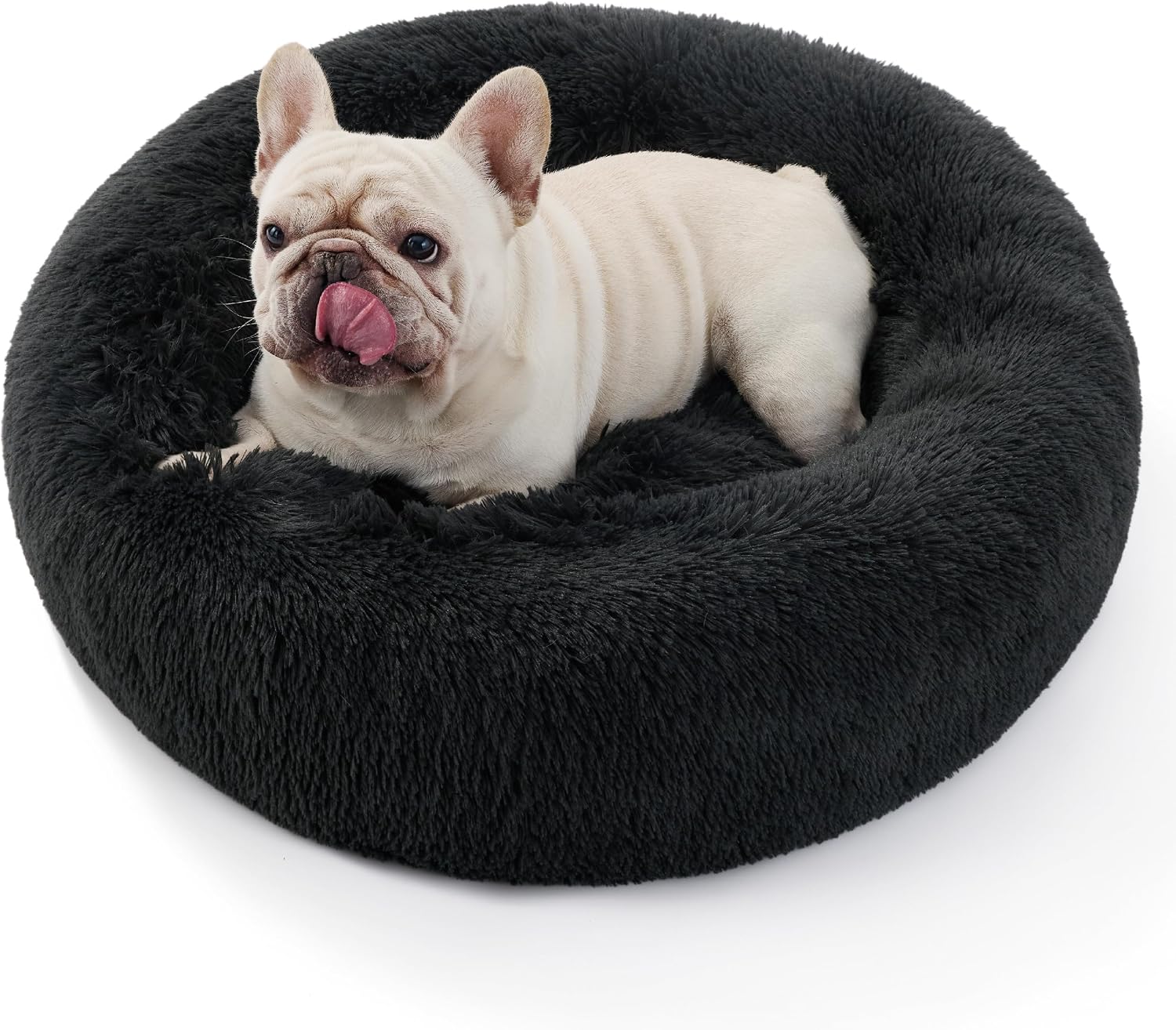 Detalle de Bedsure Round Dog Bed Medium – 70x70x15cm, Washable Plush Calming Bed for Indoor Pets