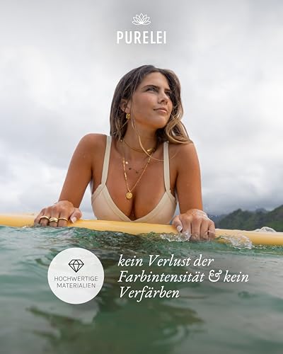 Detalle de Purelei Kalea Kette Damen (Silber) – verstellbare Halskette aus Edelstahl, wasserfest