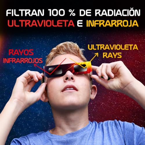 Detalle de Galaxium 25x Gafas Eclipse Solar ISO 12312-2 | Seguridad certificada para observación directa