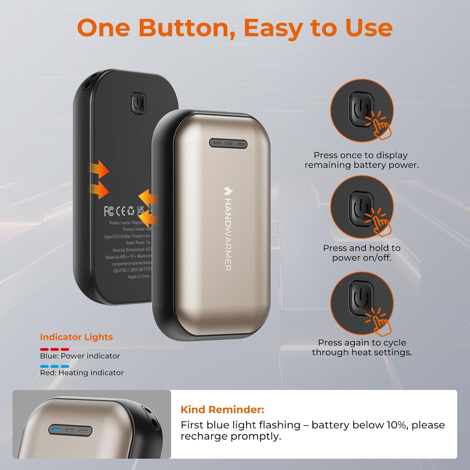 Thumbnail 4 de Fitabok Hand Warmers 6000mAh Rechargeable Pack