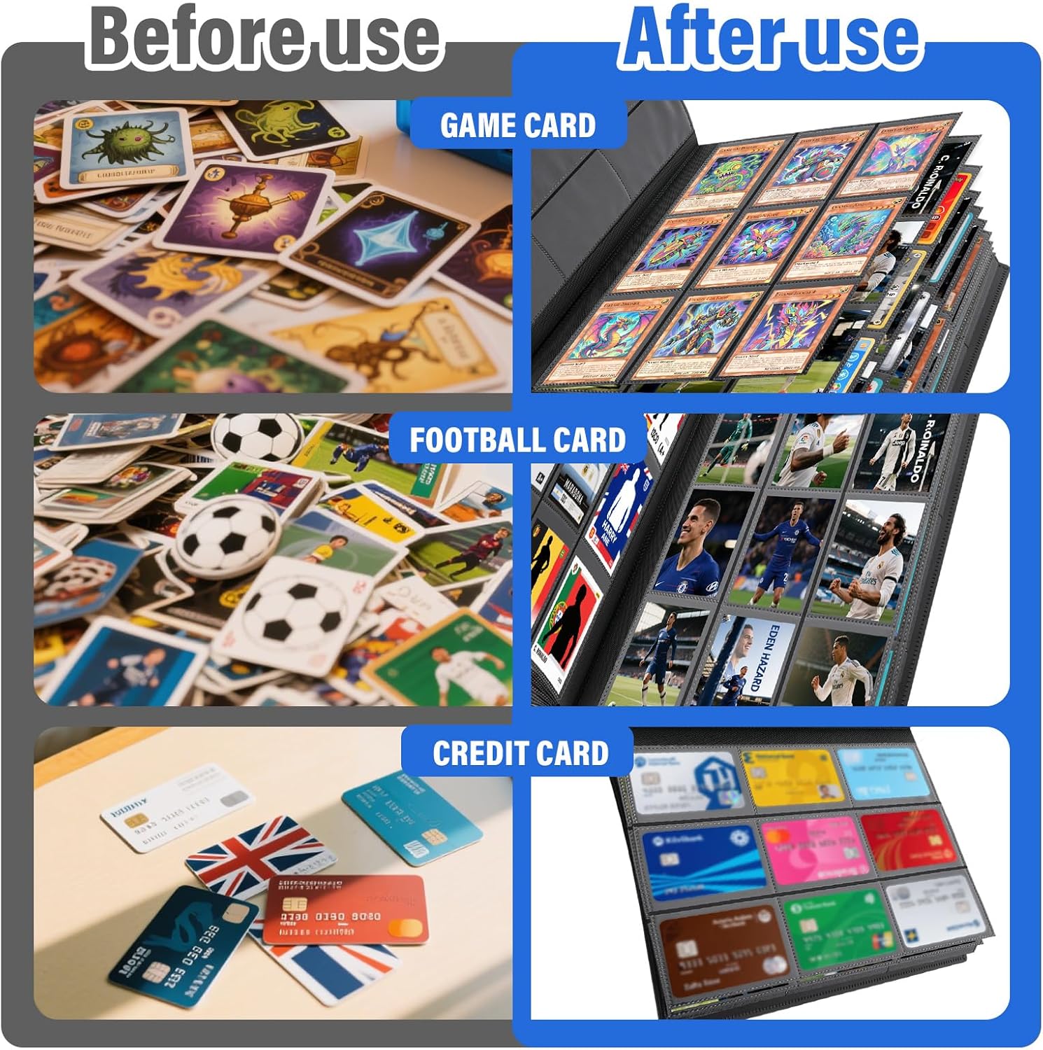 Thumbnail 6 de Classeur pour cartes 20 Pages (jusqu’à 360 cartes) imperméable en polypropylène
