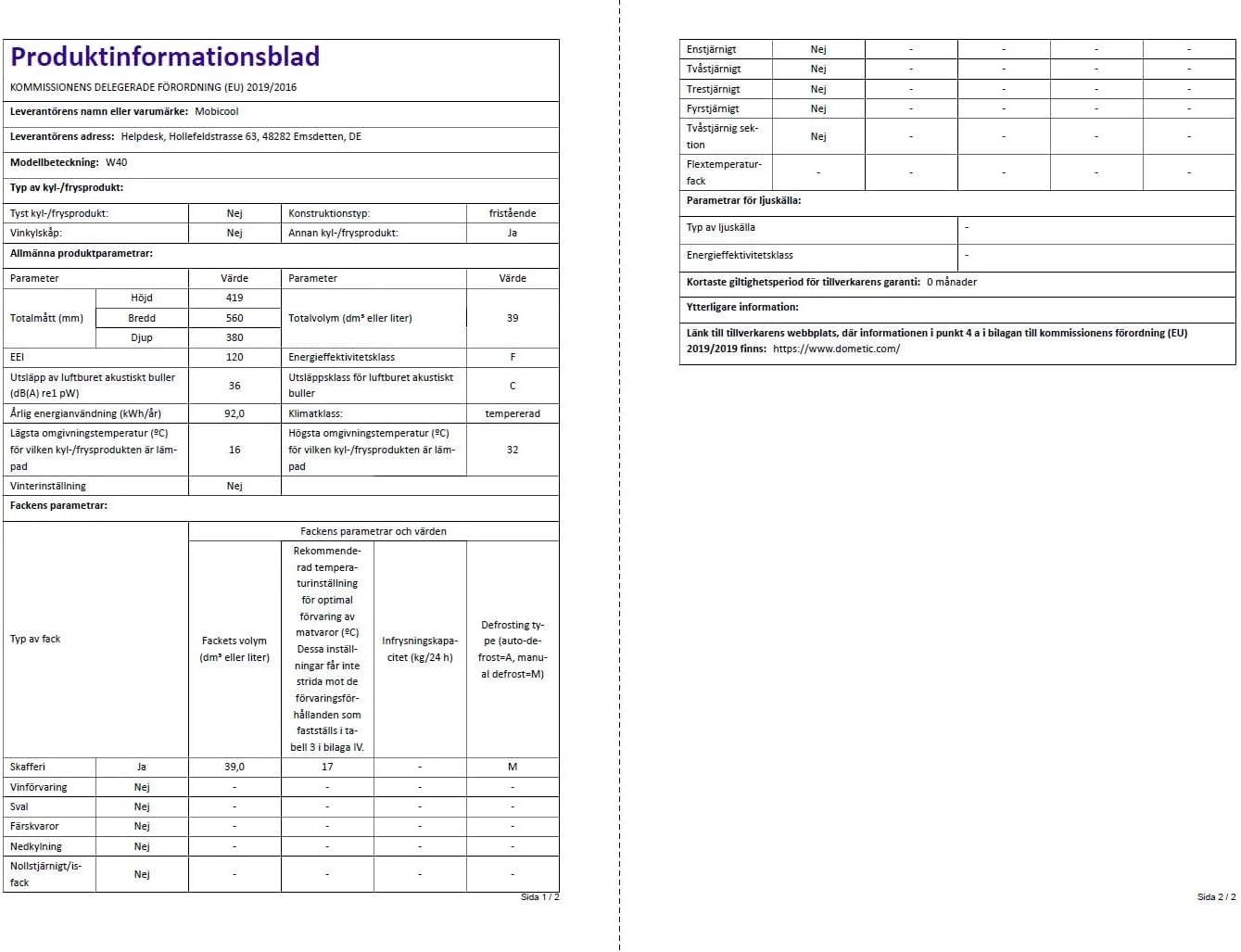 Thumbnail 16 de Mobicool W40 AC/DC 🔵🆒 - Nevera portátil 39L, 12/24V, Azul/Gris