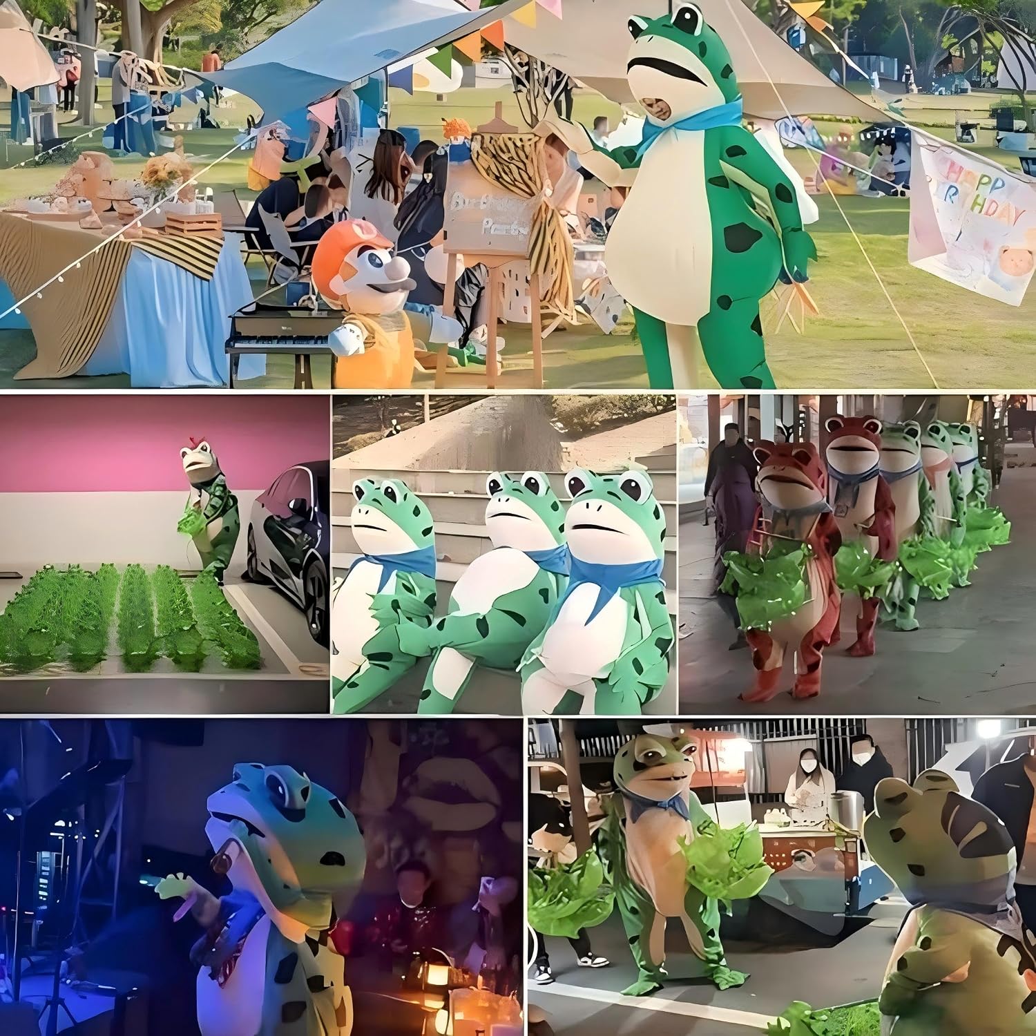 Detalle 2 de Echden Inflatable Frog Costume Jumpsuit with Fan – Adult Halloween Inflatable Fancy Dress