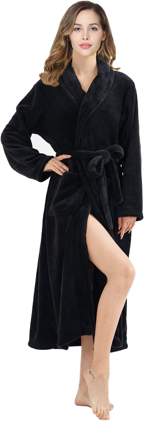 Thumbnail 3 de RONGTAI Women's Bathrobe: Fleece Plush, Warm, Long Length