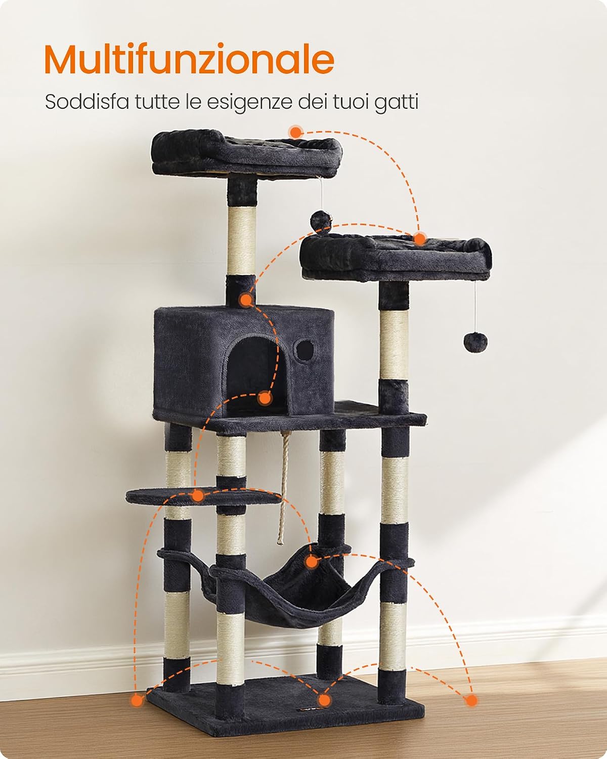 Detalle de Feandrea PCT15GYZV1 Tiragraffi per Gatti 143 cm
