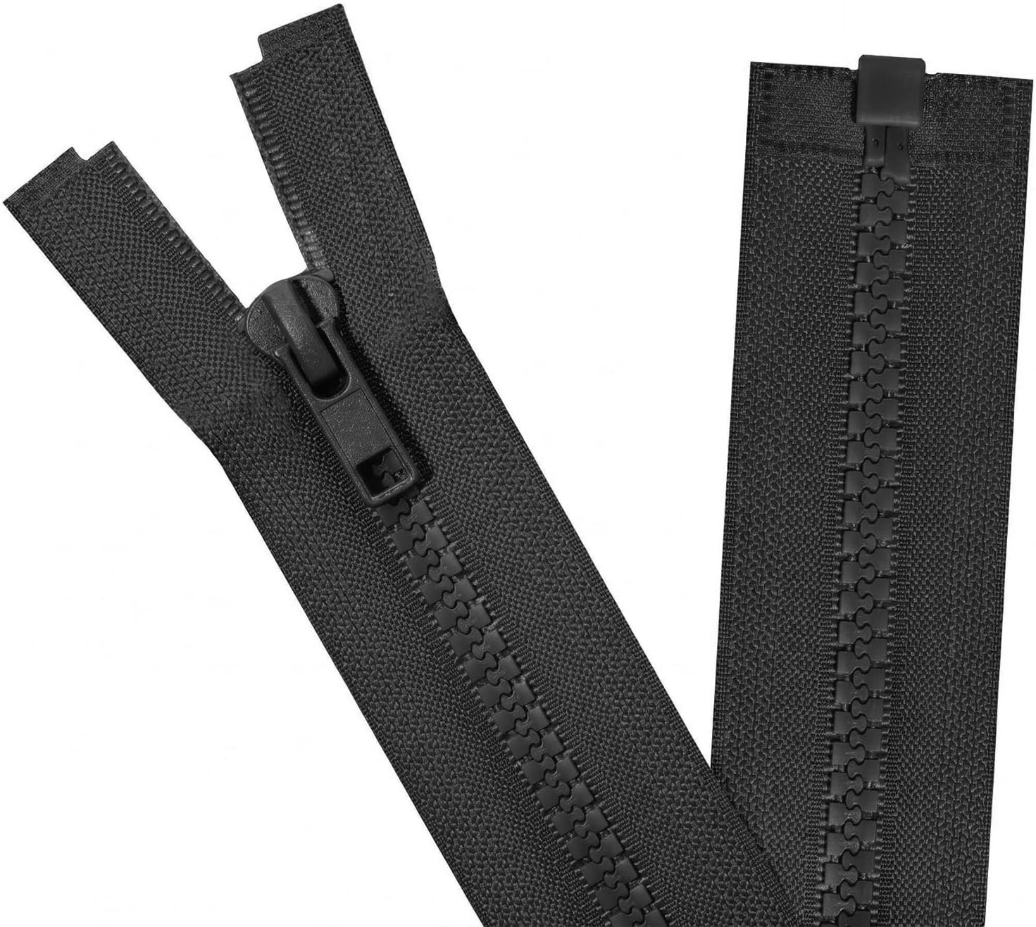 Detalle de Sawoake #5 42-Inch Separating Jacket Zippers, Black Plastic, 2-Pack