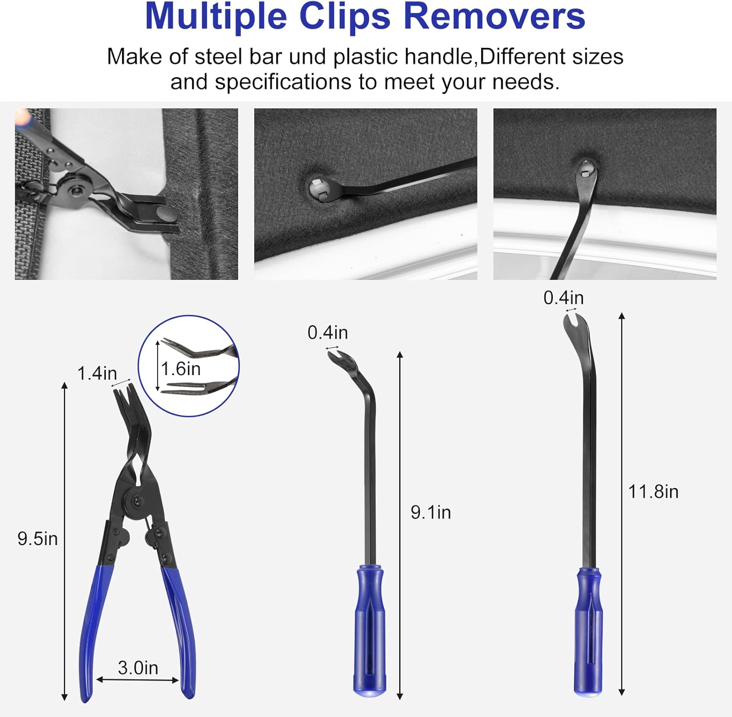 Thumbnail 2 de Hochferr 250-teiliges Hebelwerkzeug-Set für KFZ-Verkleidungen, Clip-Entferner & Kunststoffkeile