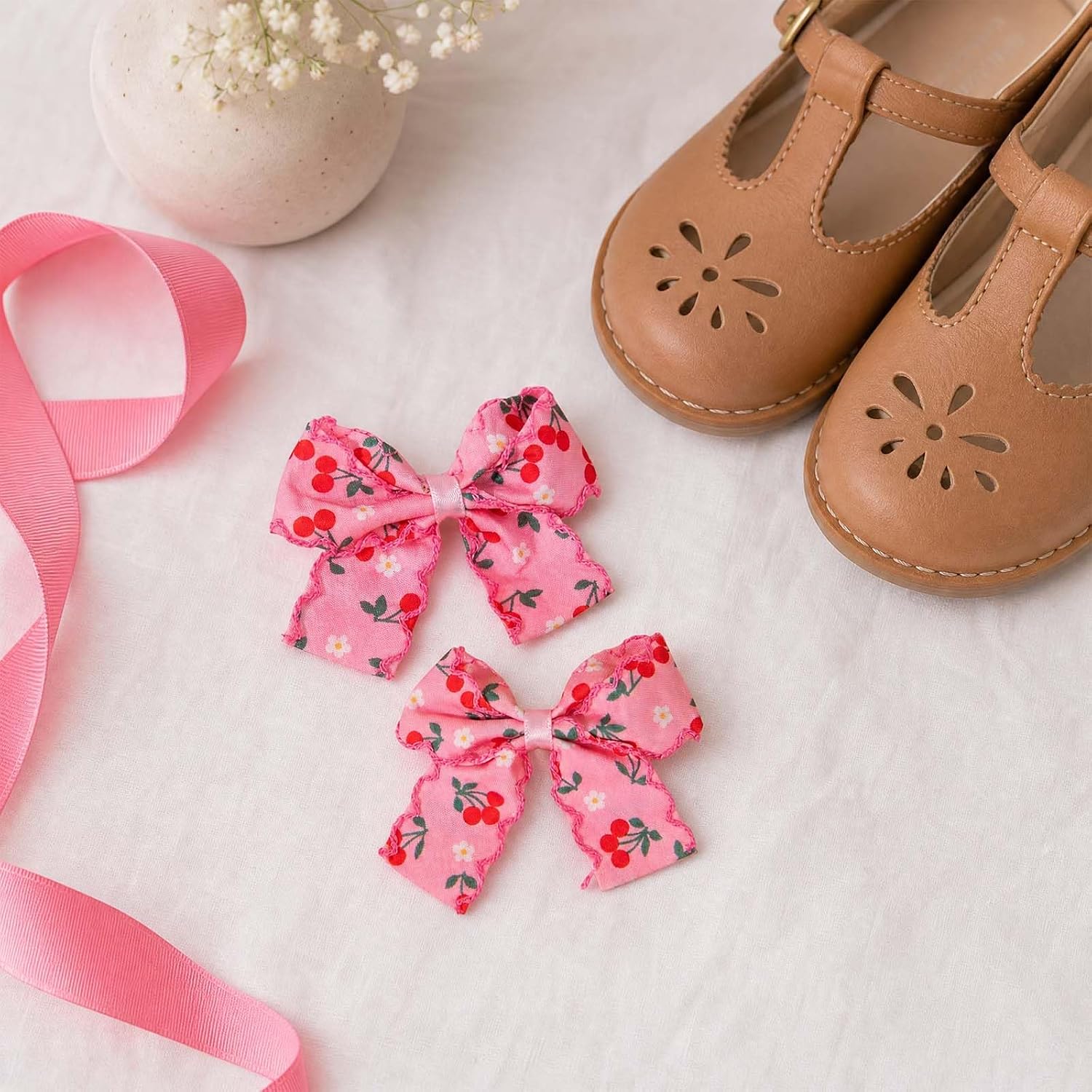 Thumbnail 6 de ZOONAI Strawberry Bow Hair Clips for Baby Girls, Two-Piece Fruit Design