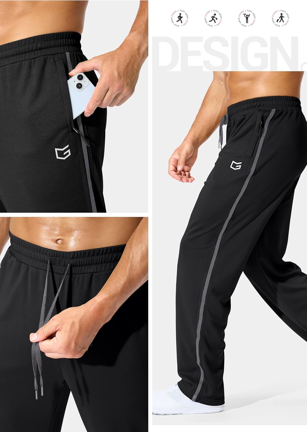 Detalle 2 de Men's Athletic Sweatpants, Polyester Mesh