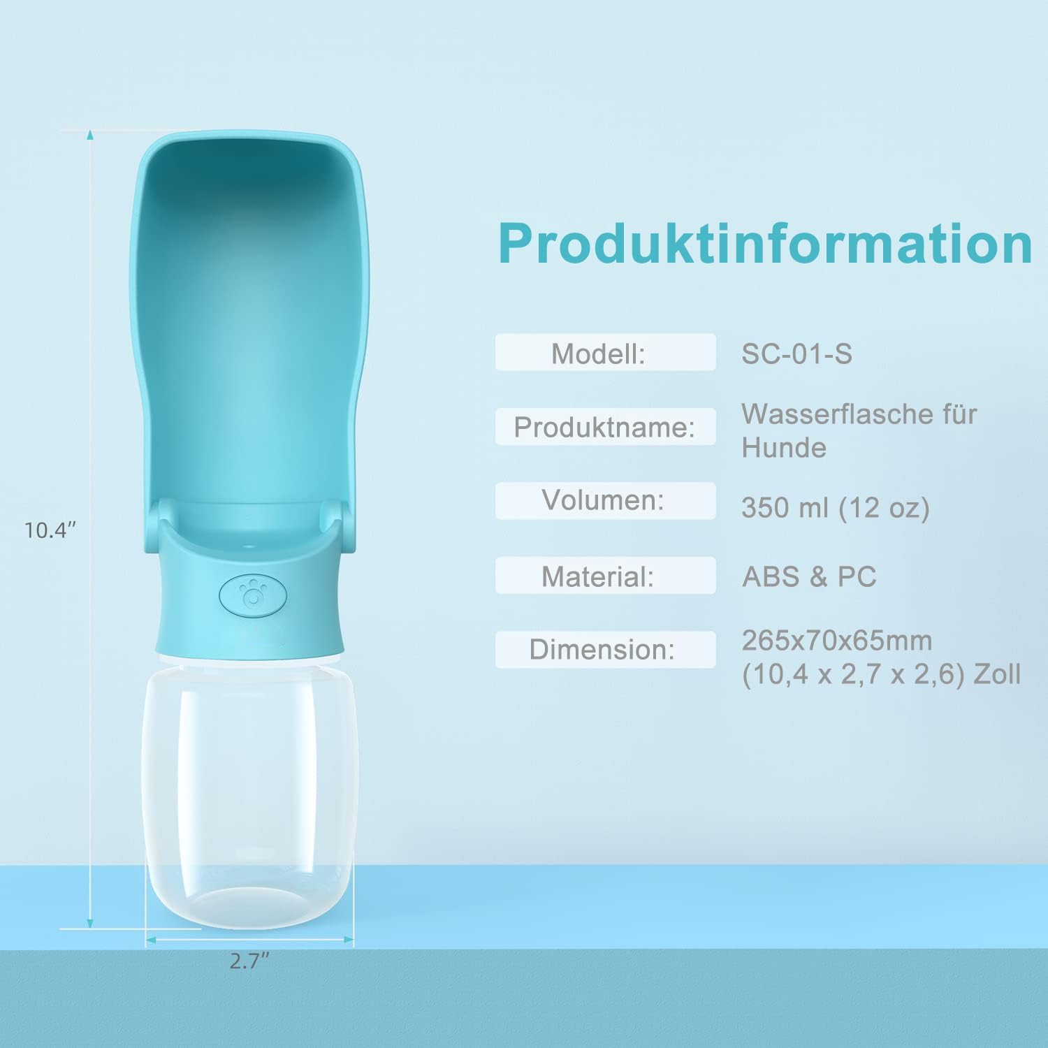 Thumbnail 4 de Hundetrinkflasche 350 ml Dunkelblau für unterwegs