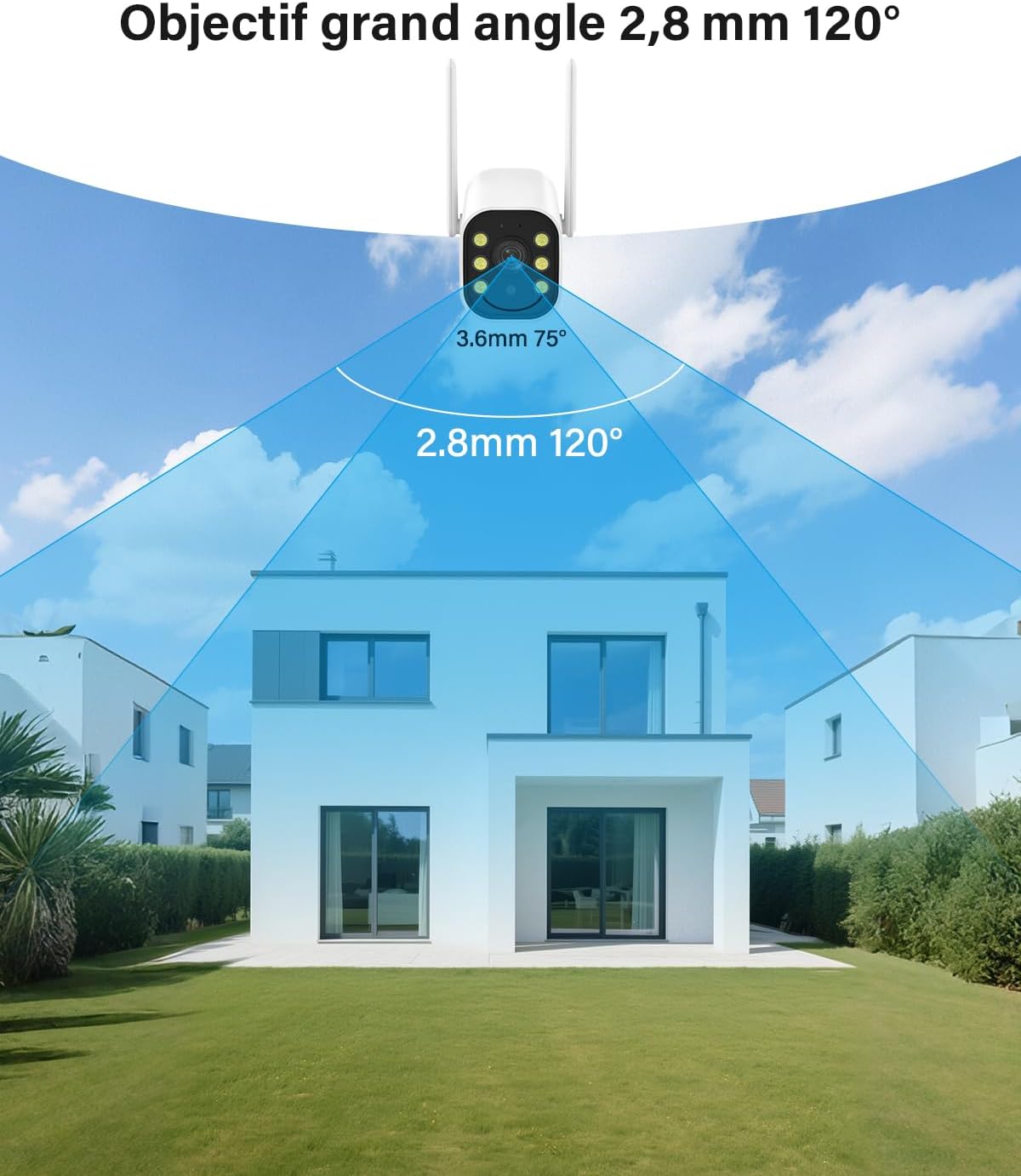 Thumbnail 1 de Jennov Kit de Surveillance WiFi Extérieur 5MP — 10CH NVR + 4 Caméras 120° avec Audio et Vision Nocturne en Couleur
