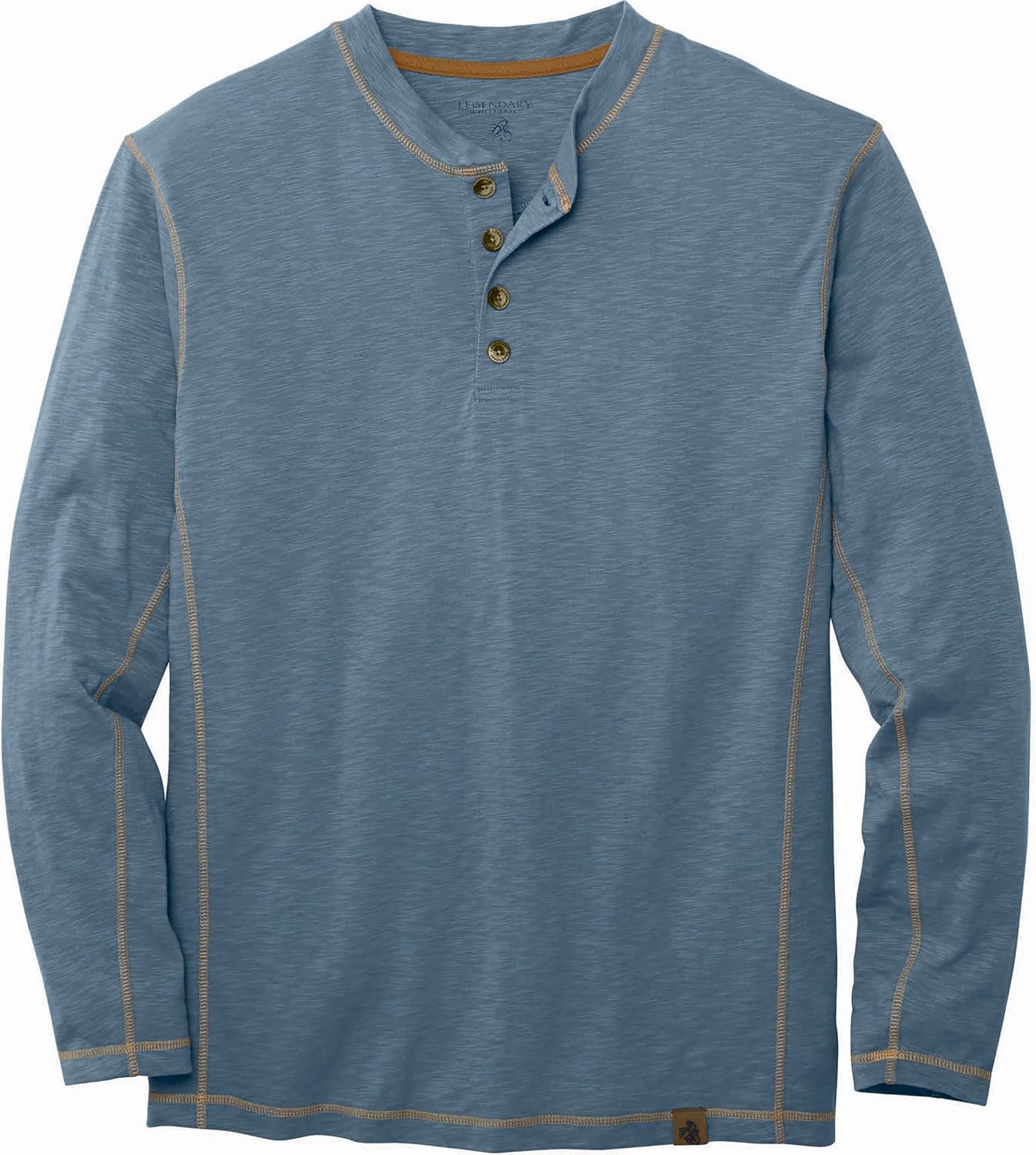 Detalle de Legendary Whitetails Maverick Slub – męska koszulka henley z długim rękawem