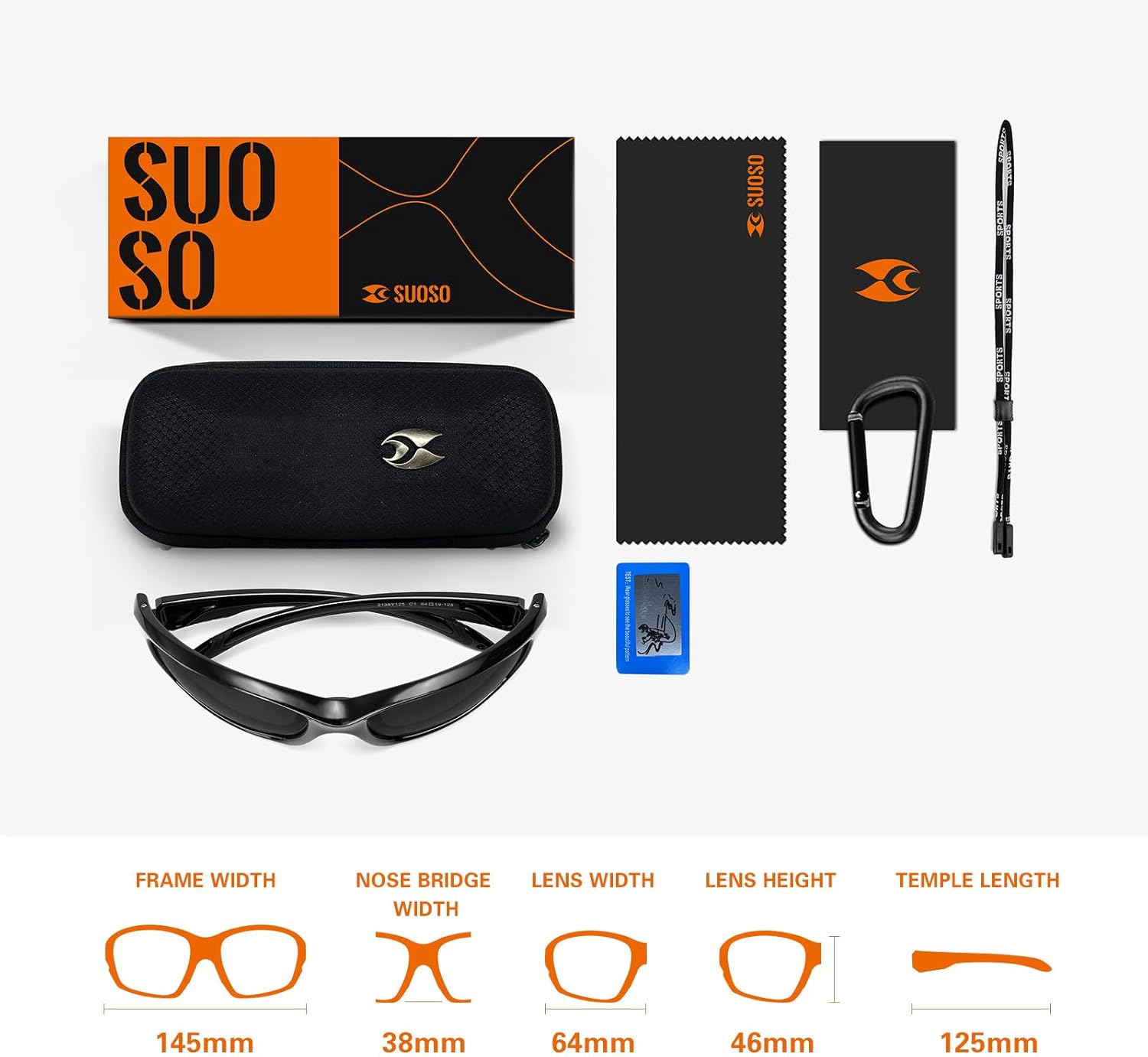 Detalle de SUOSO Sports Polarized Sunglasses for Men & Women with UV400 Protection, TR90 Frame