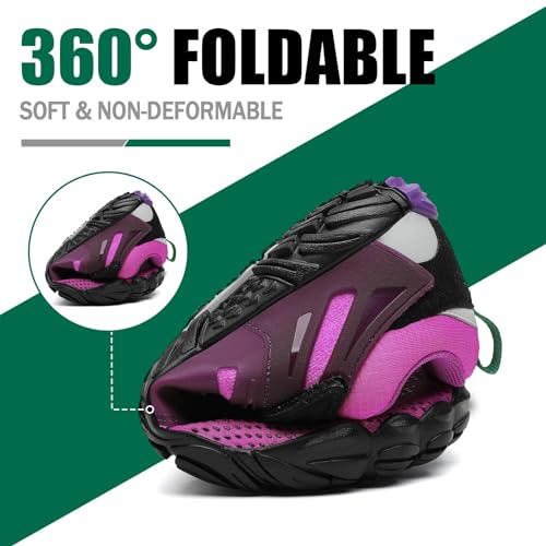 Detalle 2 de SAGUARO Zapatillas Barefoot para Hombre y Mujer (Zapatillas Minimalistas, Zero Drop, Morado, Talla 40) - Trail y Uso Diario
