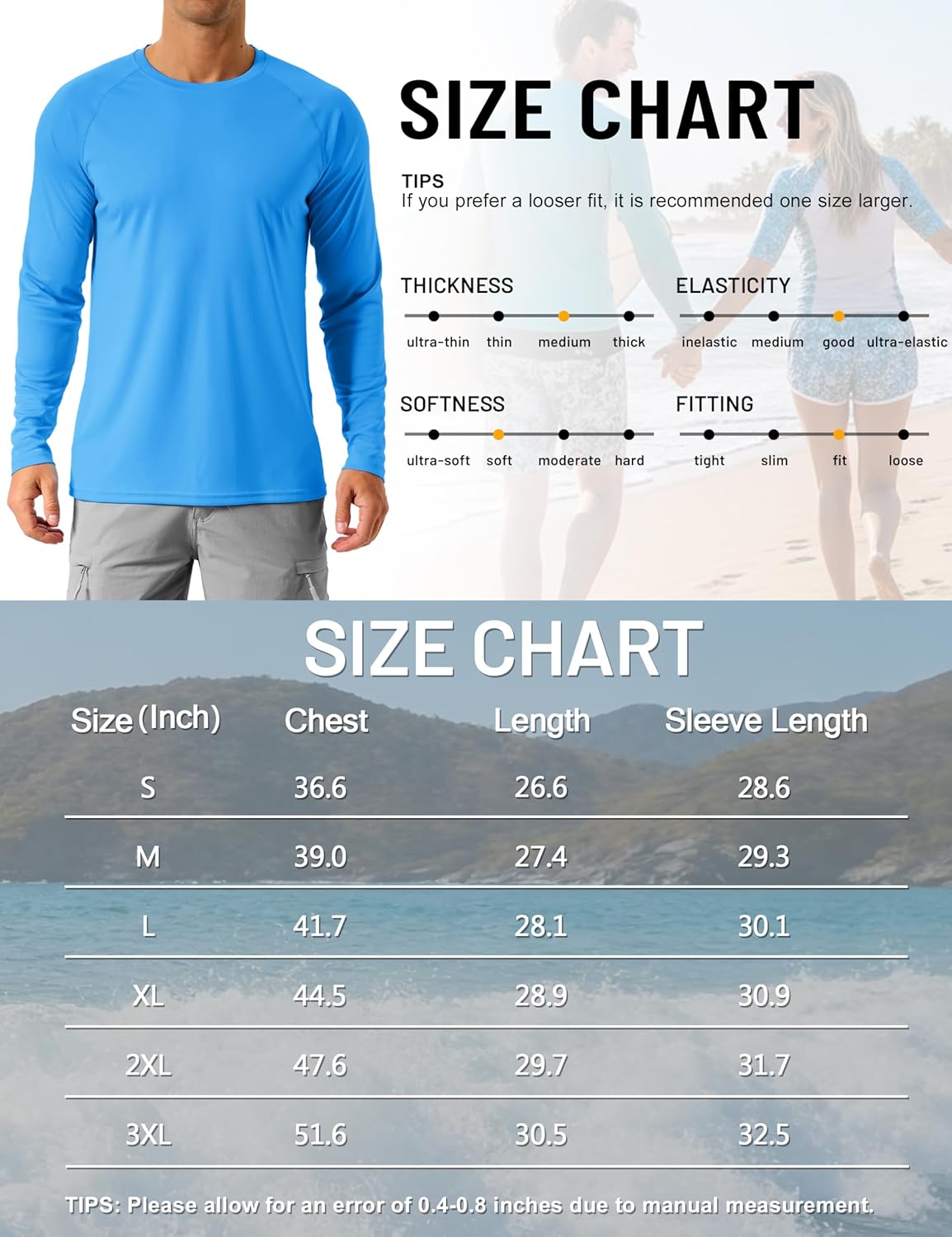 Thumbnail 6 de TACVASEN Men's UV Protection UPF 50+ Long Sleeve Shirt for Outdoor Activities