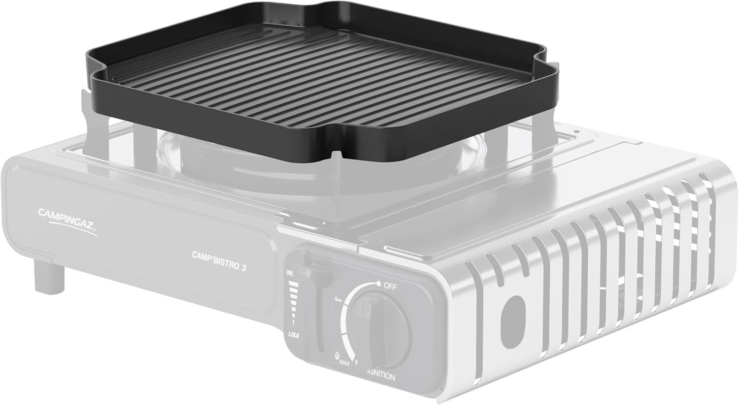 Detalle de Campingaz Camp Bistro 3 Stove with Griddle: Versatile One‑Burner Outdoor Cooker