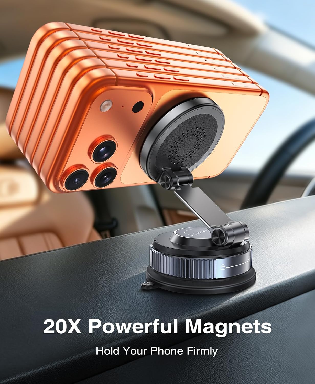 Detalle 2 de Beeasy K003S 15W MagSafe Car Charger with Adjustable Magnetic Mount