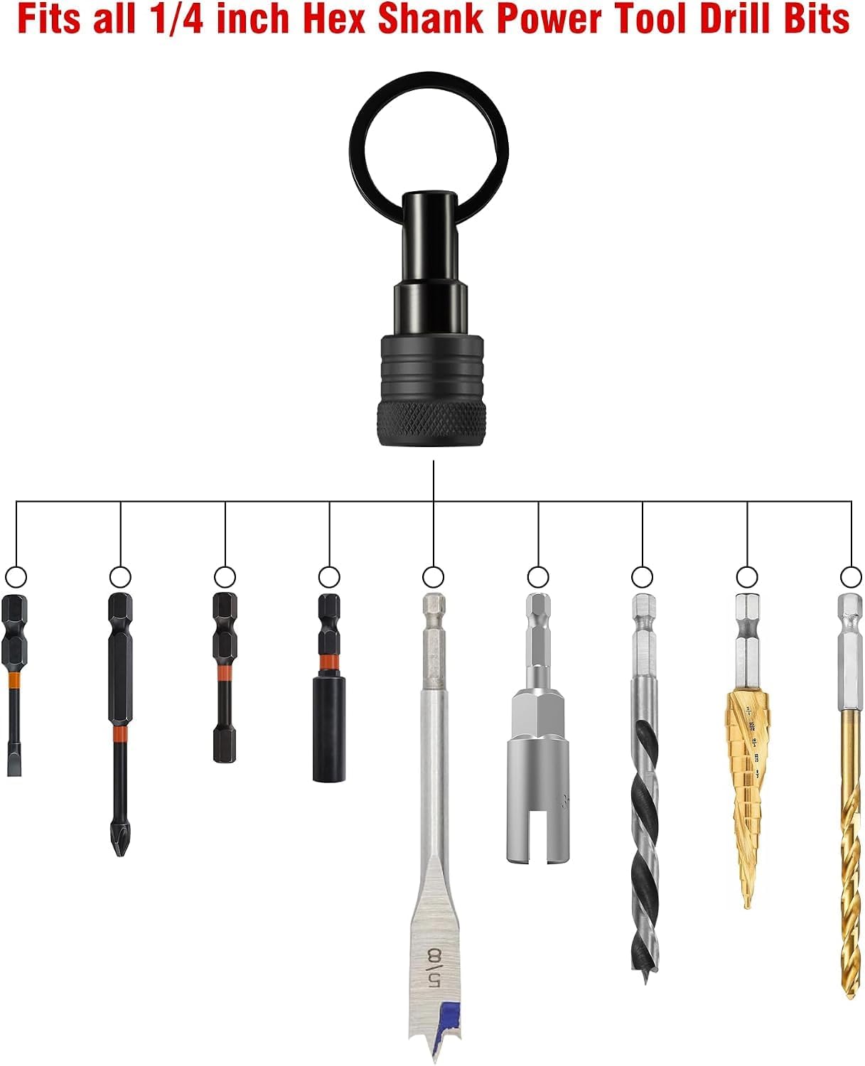 Detalle de Bit Holder Keychain, 1/4-Inch Hex Shank