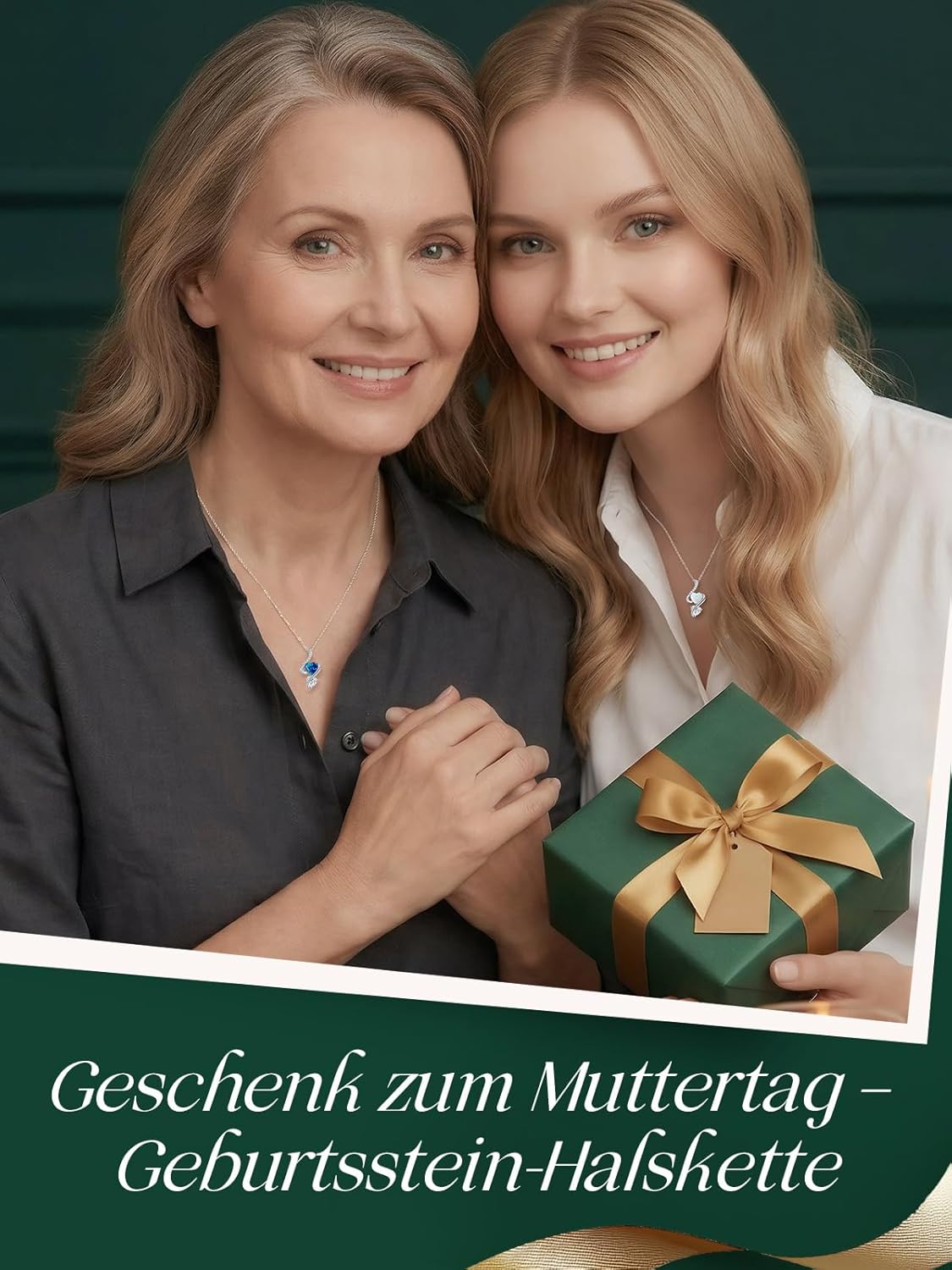 Thumbnail 3 de LOUISA SECRET Opal Doppelherz Halskette 45+5 cm