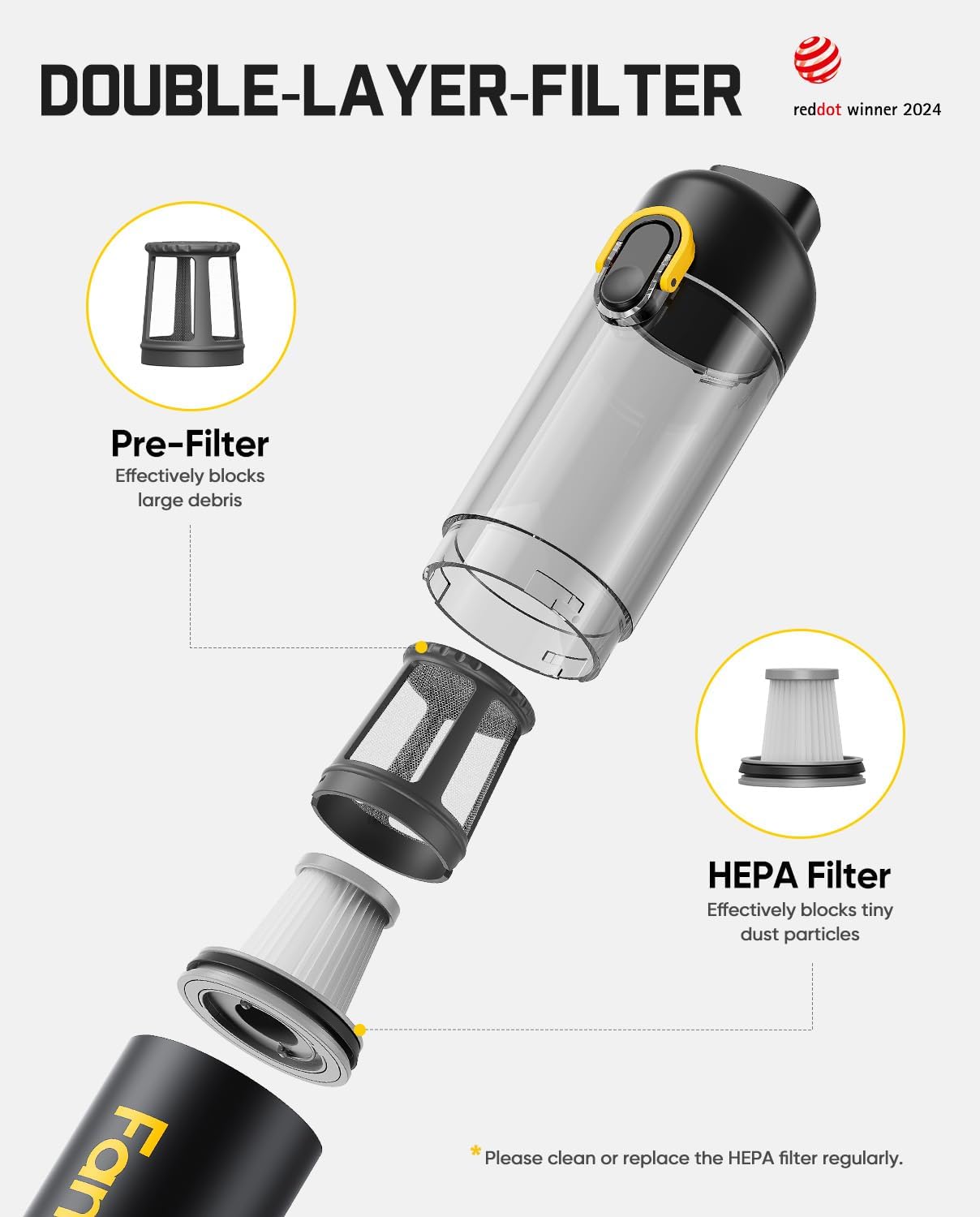 Thumbnail 6 de Fanttik V8 Mate Upgraded Cordless Car Vacuum (13000pa) — Portable Mini Handheld for Car, Desk & Keyboard