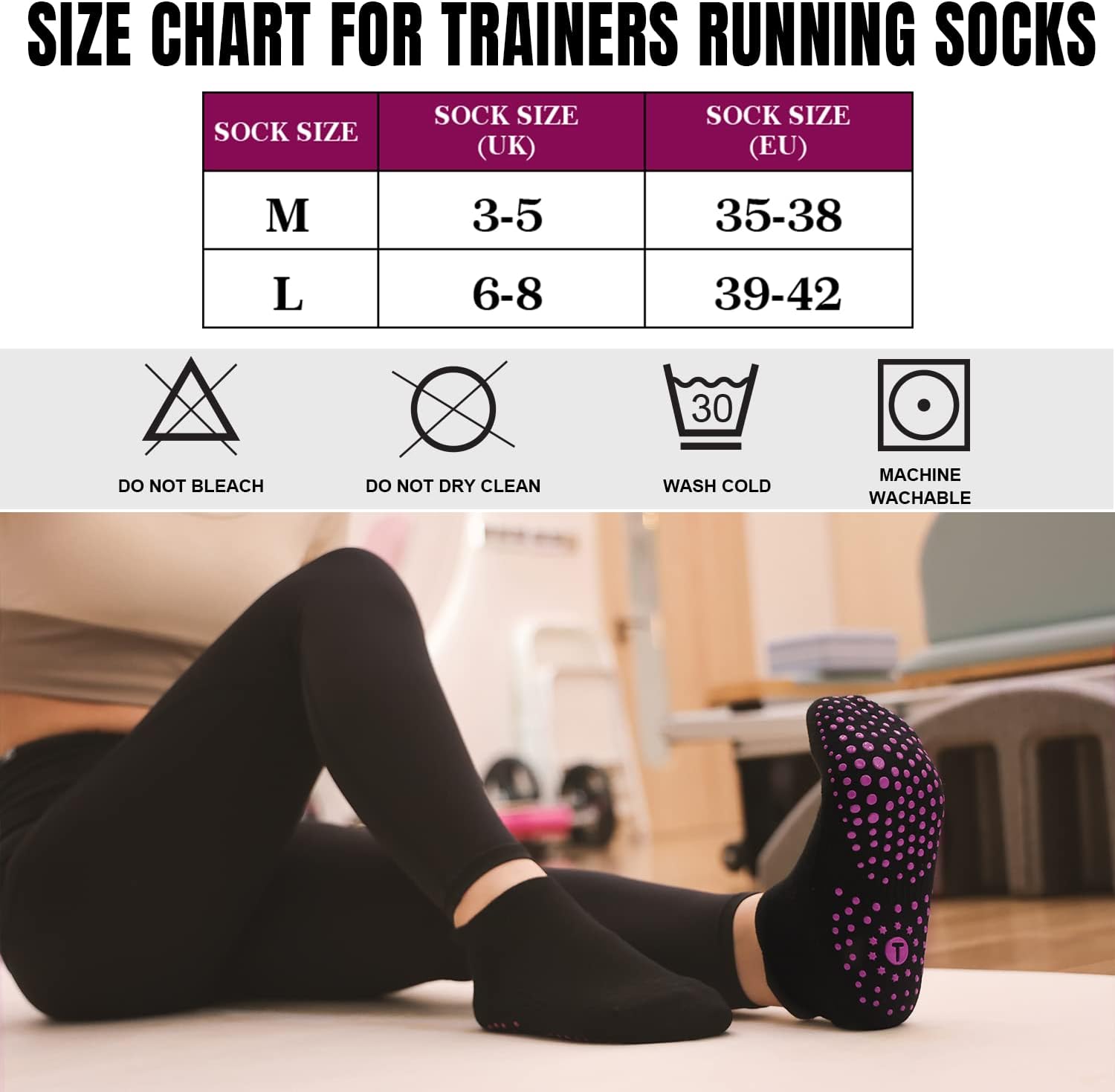 Thumbnail 3 de 4 Pairs Grip Yoga Socks Non-Slip Pilates Socks
