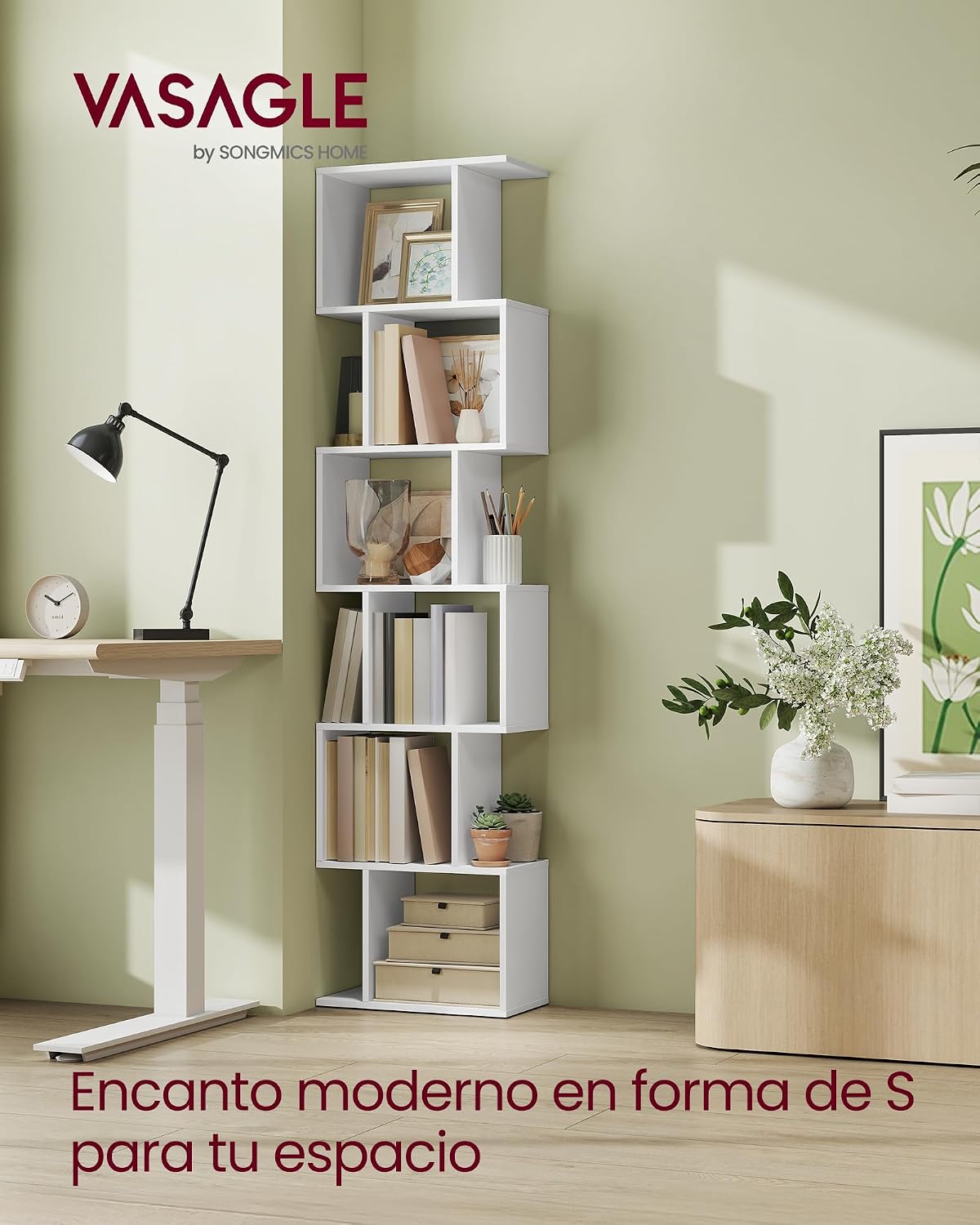 Detalle 2 de VASAGLE LBC461K01 estantería 6 niveles 191 cm