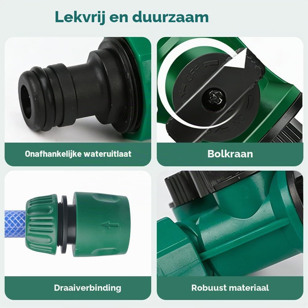 Thumbnail 2 de mizikuu 2-weg waterverdeler, 3/4 inch, met 6 snelkoppelingen