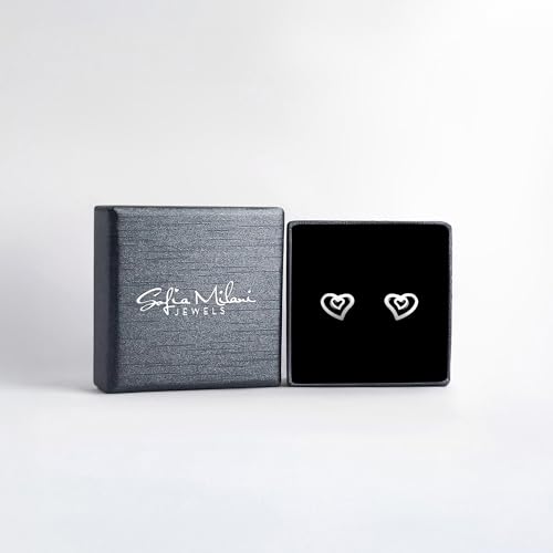 Detalle de Boucles d'oreilles SOFIA MILANI argent 925 cœur double ⚡