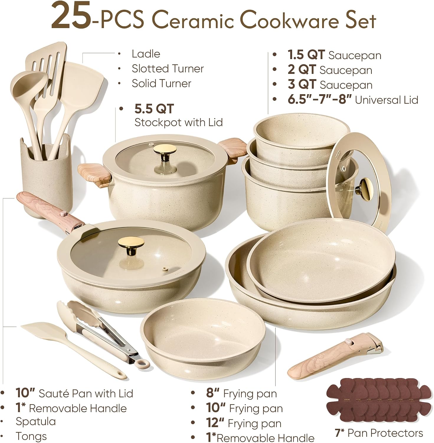 Detalle 2 de CAROTE 25PCS Ceramic Cookware Set