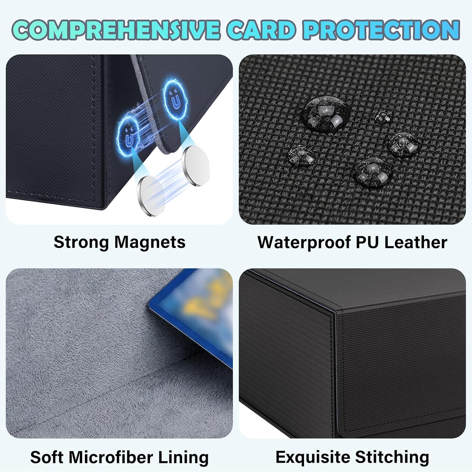Detalle de Dayacoco Card Deck Box: Premium 2400+ Card Storage in PU Leather