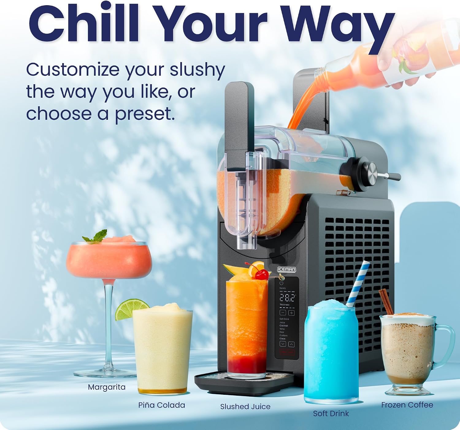 Detalle de Iceman by Chefman Slush-Ease 68oz Slushie Machine (RJ62-BLACK-AM)