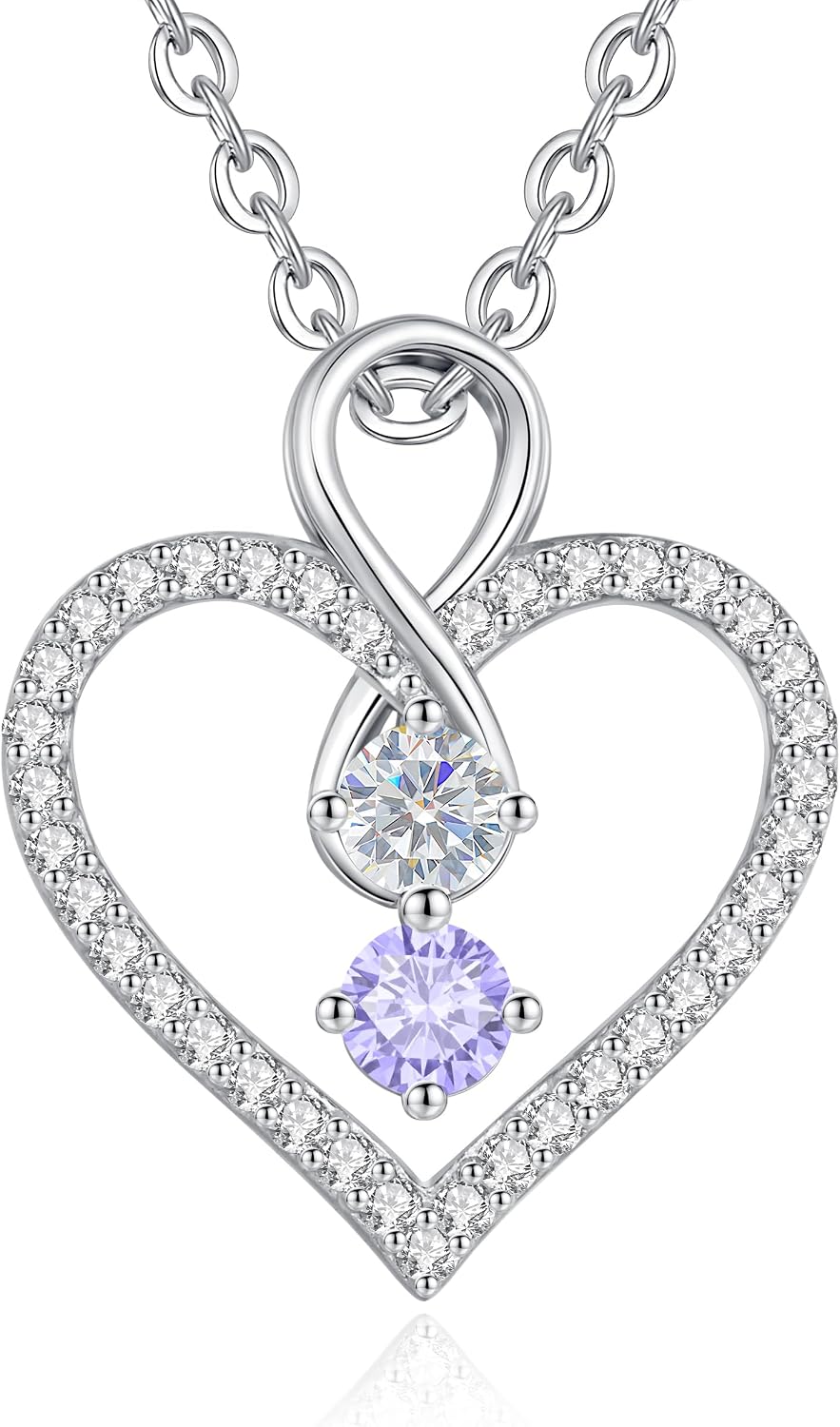 Detalle de Infinity Birthstone Necklace in 925 Sterling Silver