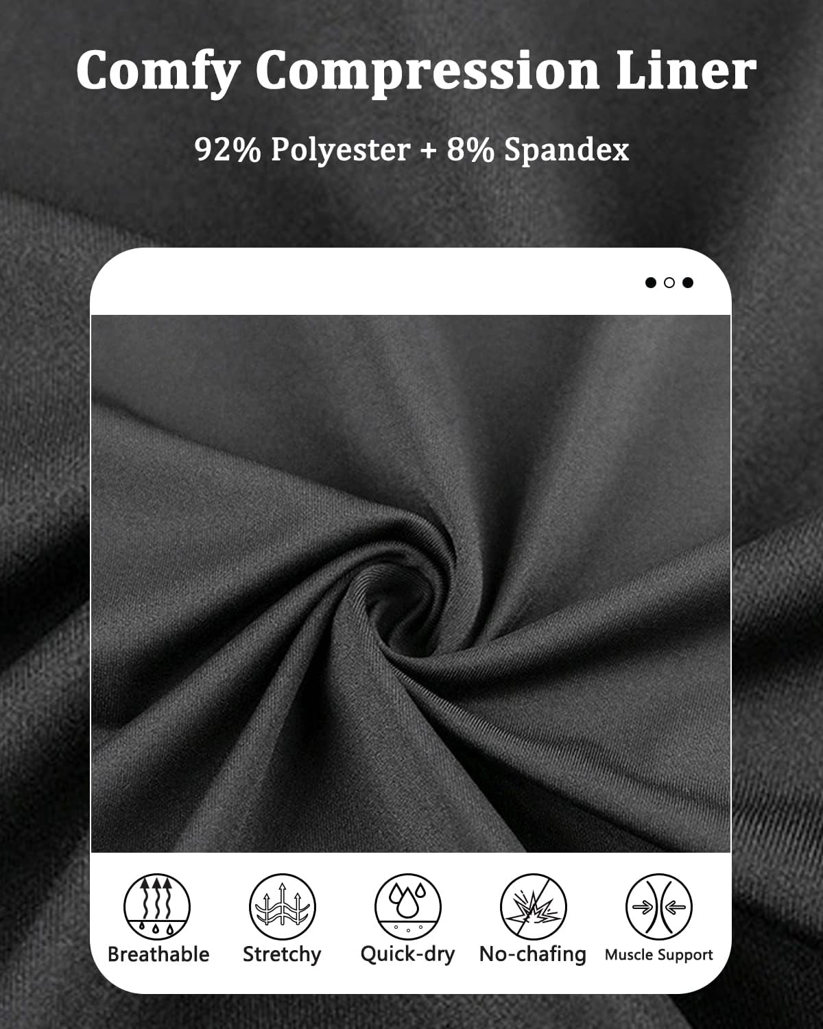 Thumbnail 5 de SILKWORLD Mens 2 in 1 Swim Shorts with Compression Liner and Zipper Pockets