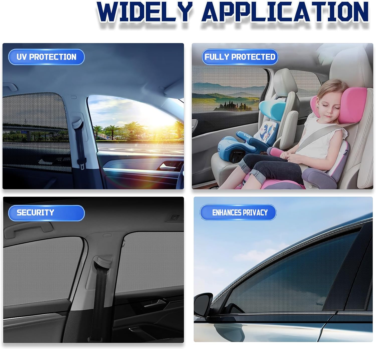 Thumbnail 4 de Sonnenschutz Auto für Kinder 2 Stück, 52–92 cm