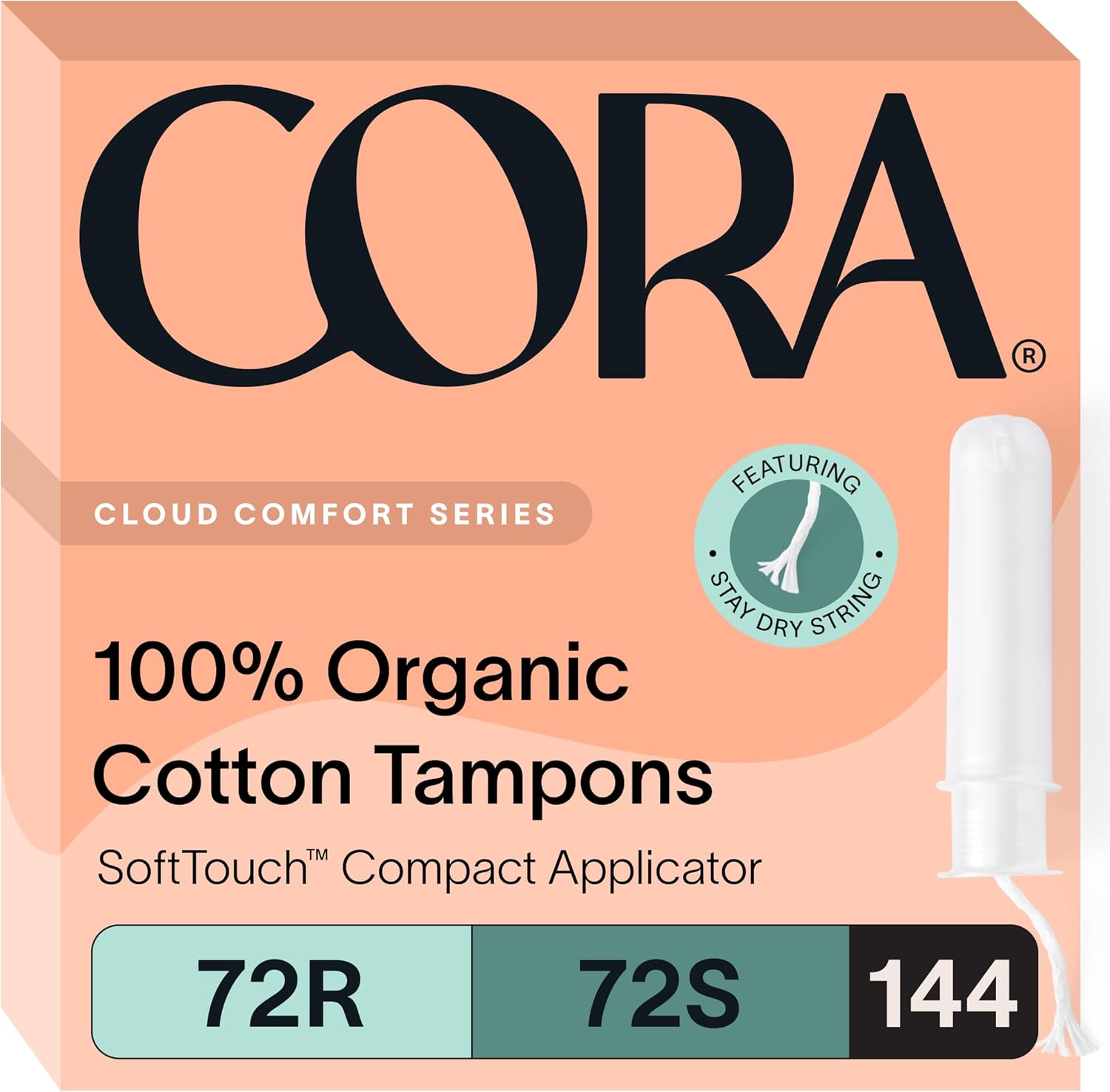 Cora Organic Tampons Multipack 144 Regular & Super 🩸