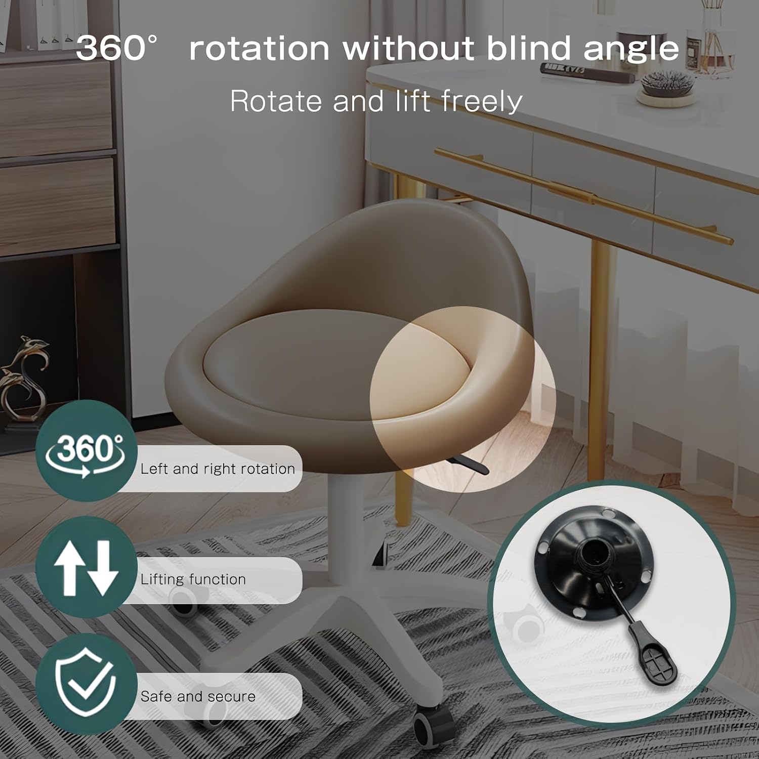 Detalle 2 de Timbertouch Rolling Stool 14.4-inch