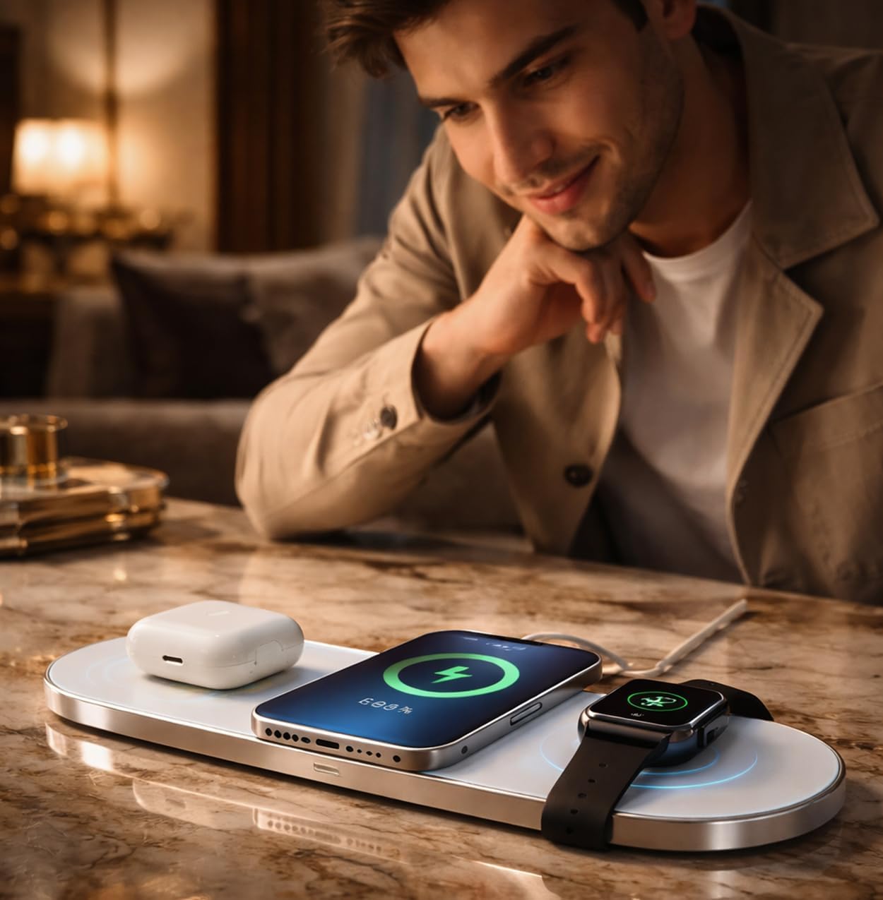 Thumbnail 1 de Vonmählen Aura Home: Stazione di Ricarica Wireless 3-in-1 con MagSafe per iPhone, Apple Watch e AirPods