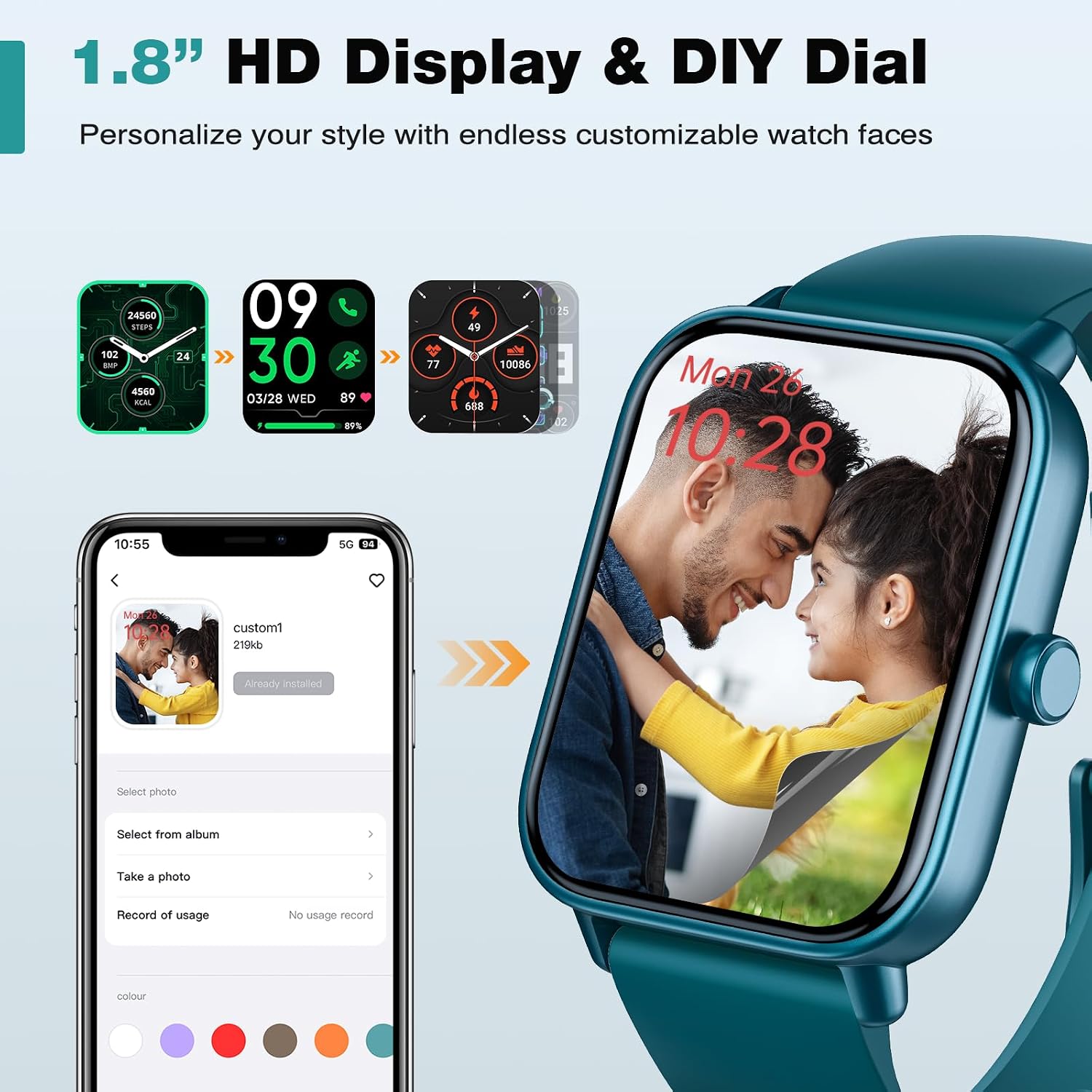 Thumbnail 6 de Smart Watch for Men and Women with Heart Rate Monitor 💚