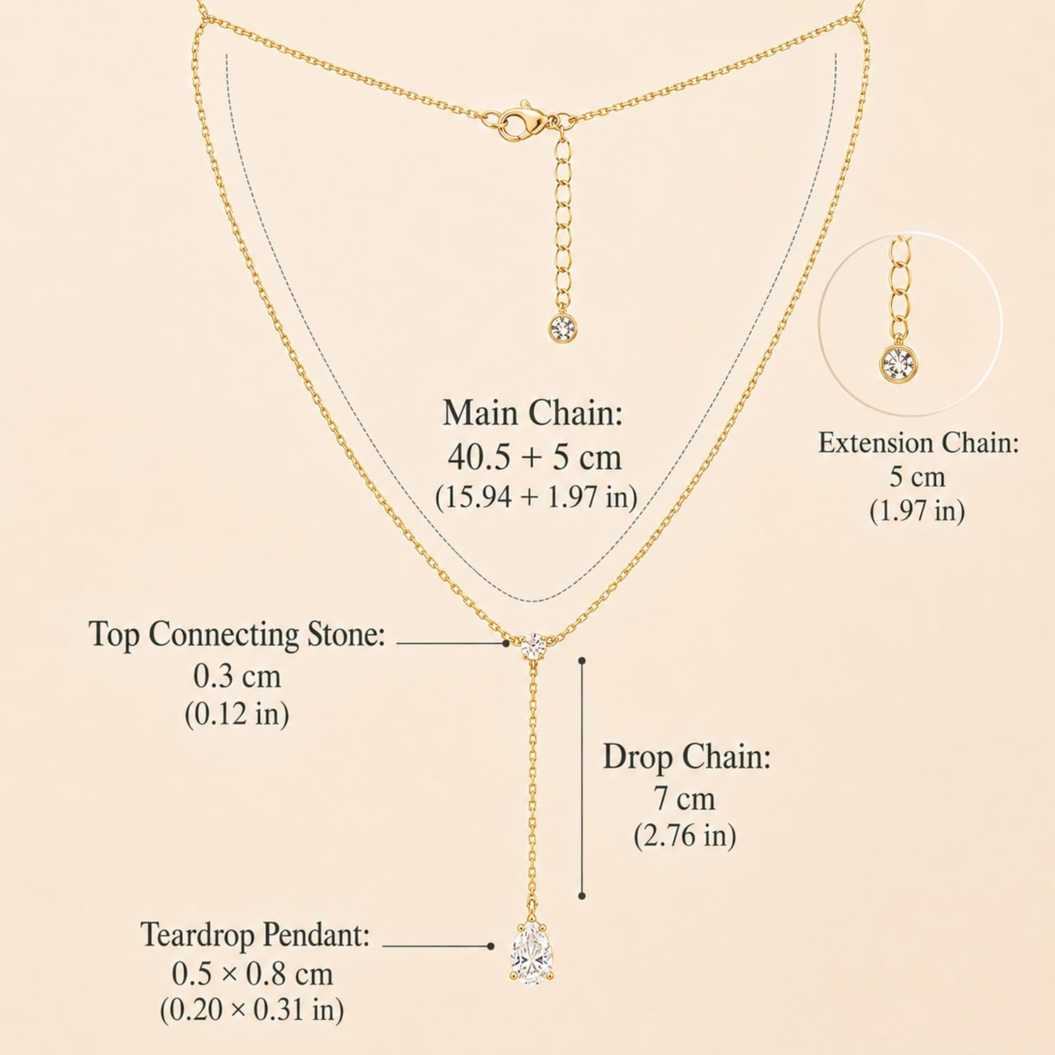 Detalle de Patwes Lariat Necklace, 14K Gold-Plated