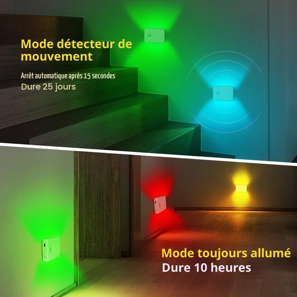 Thumbnail 6 de AUAUY 5497978 trapverlichting met bewegingssensor, RGB en USB-C