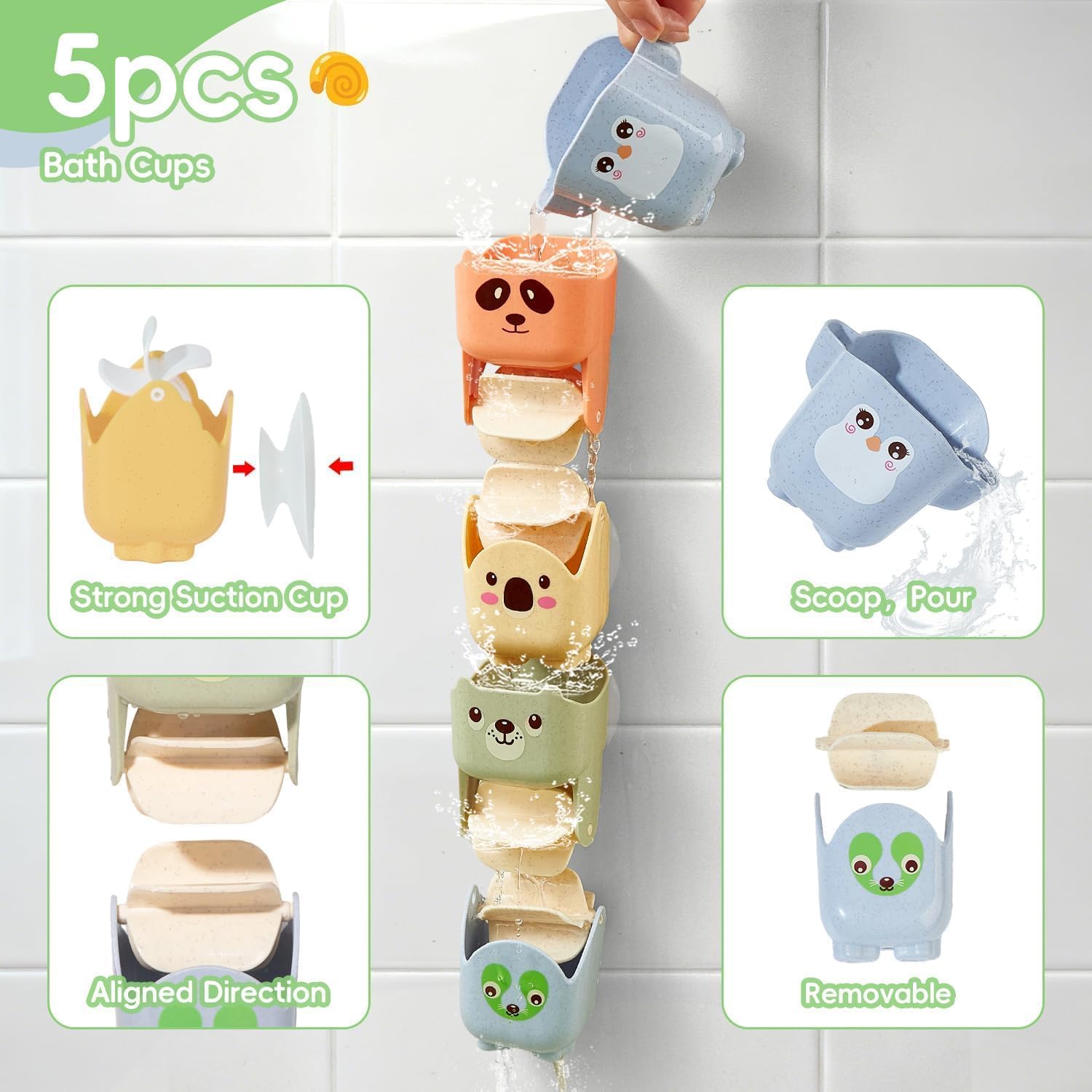 Thumbnail 2 de Baby Bath Toys for 1–4 Years: 15‑Piece Mold‑Free Set for Safe Water Play