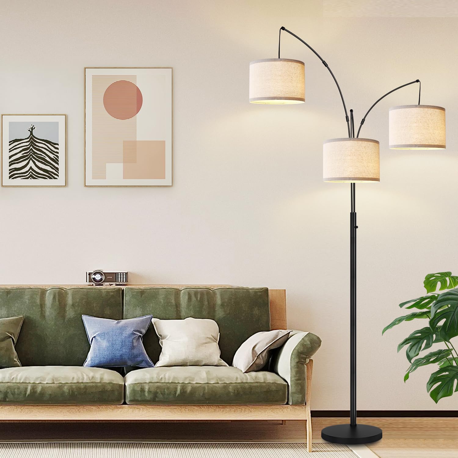 Detalle 1 de Dimmable Arc Floor Lamp, Three Lights