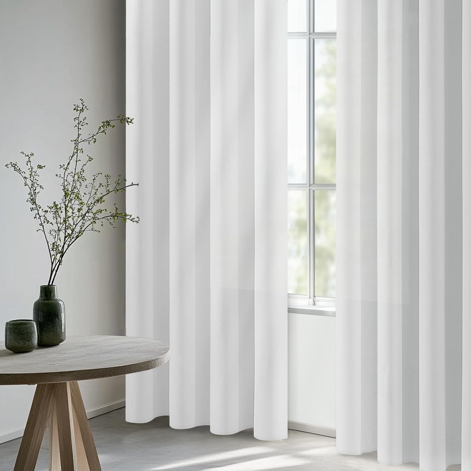 Thumbnail 3 de CUTEWIND Vorhang Weiss Leinenoptik 245 cm