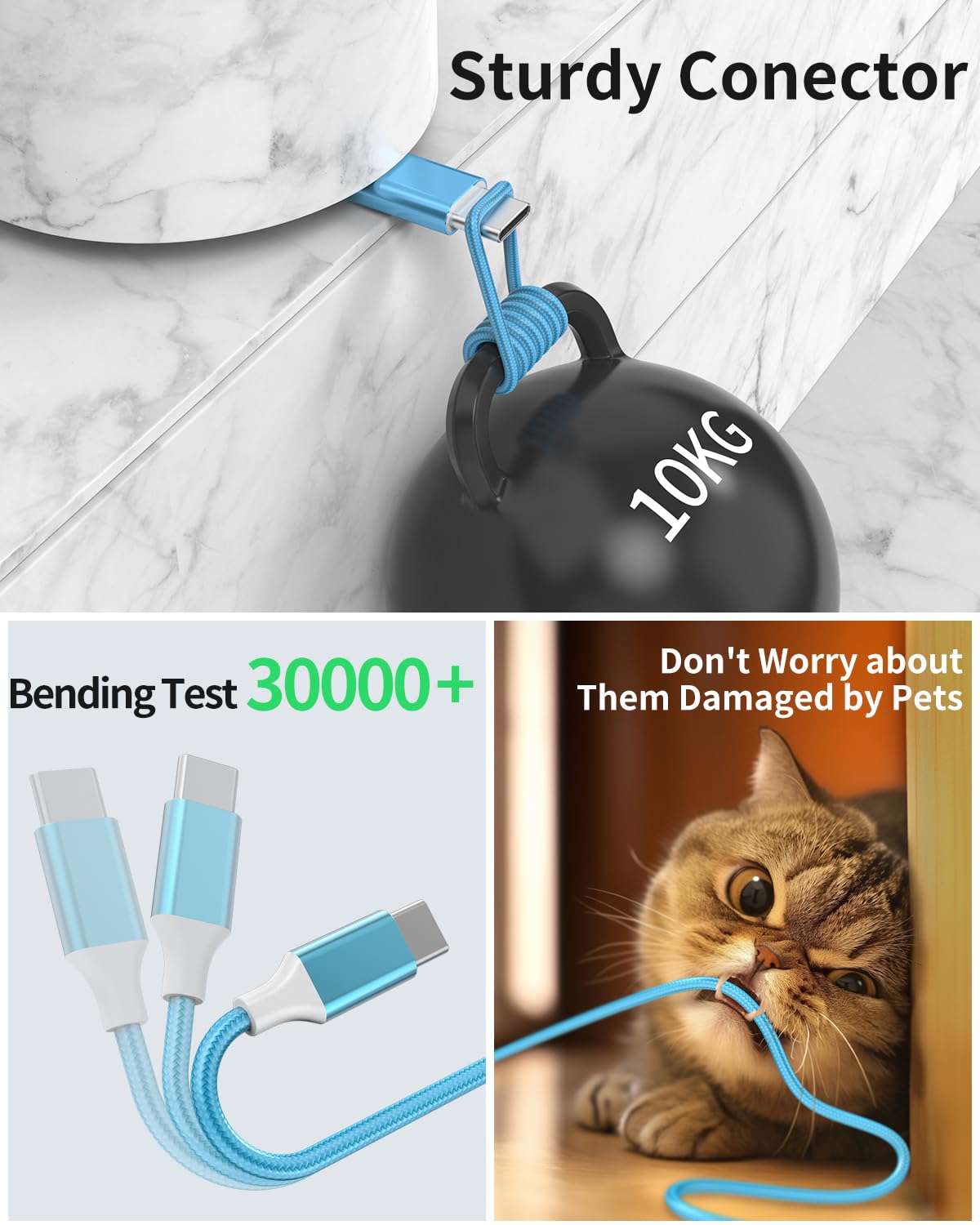 Thumbnail 6 de HKYUSHINE USB C Charger Cable 5-pack 3/3/6/6/10ft