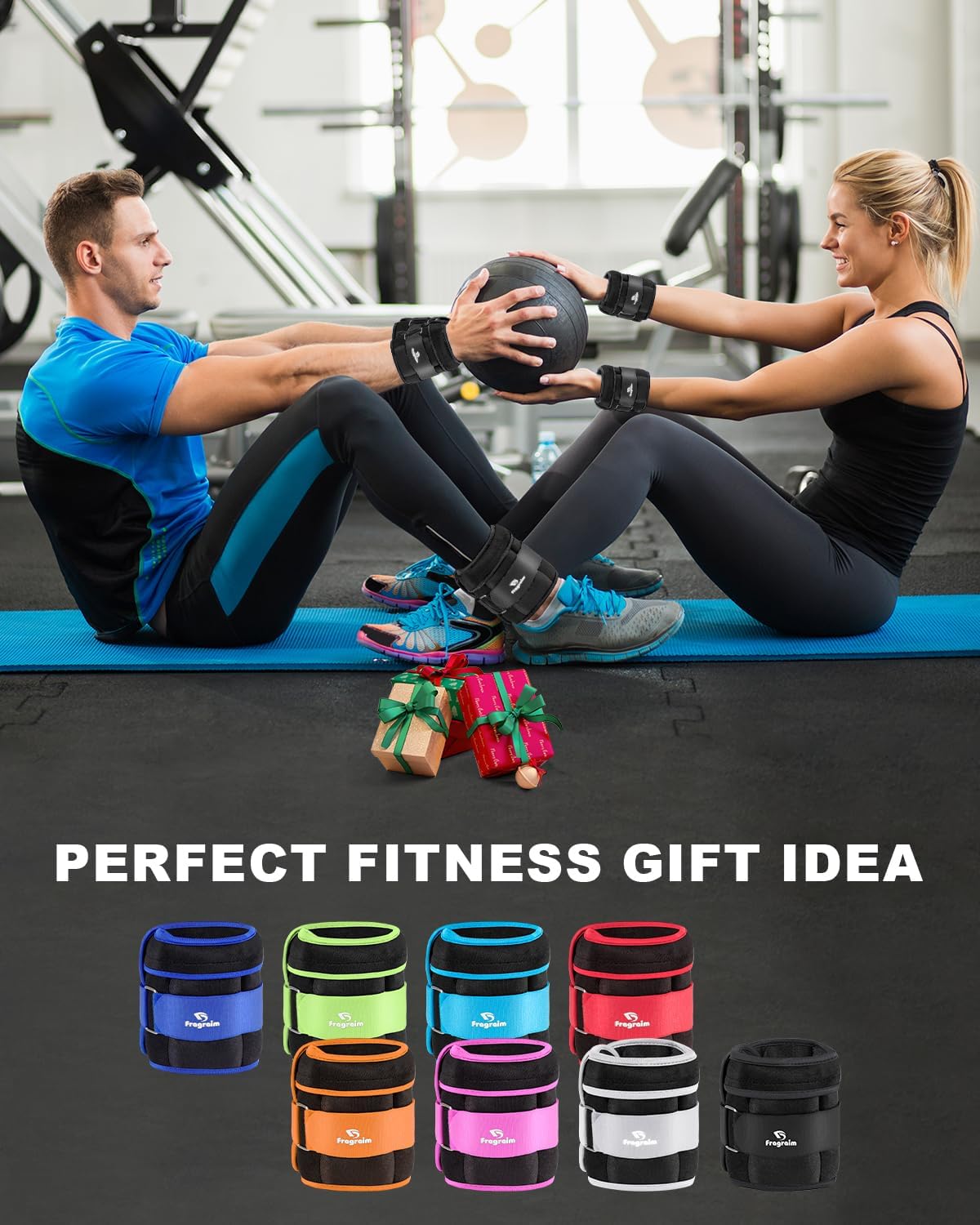 Detalle 2 de Fragraim Adjustable Ankle Weights (Pair) with Removable Weight, 1–20 lb Options