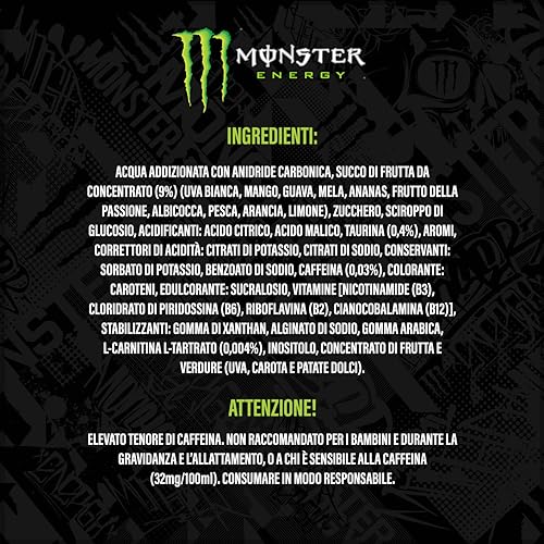 Detalle de Monster Energy Mango Loco: 24 lattine da 500 ml – energia esotica al mango