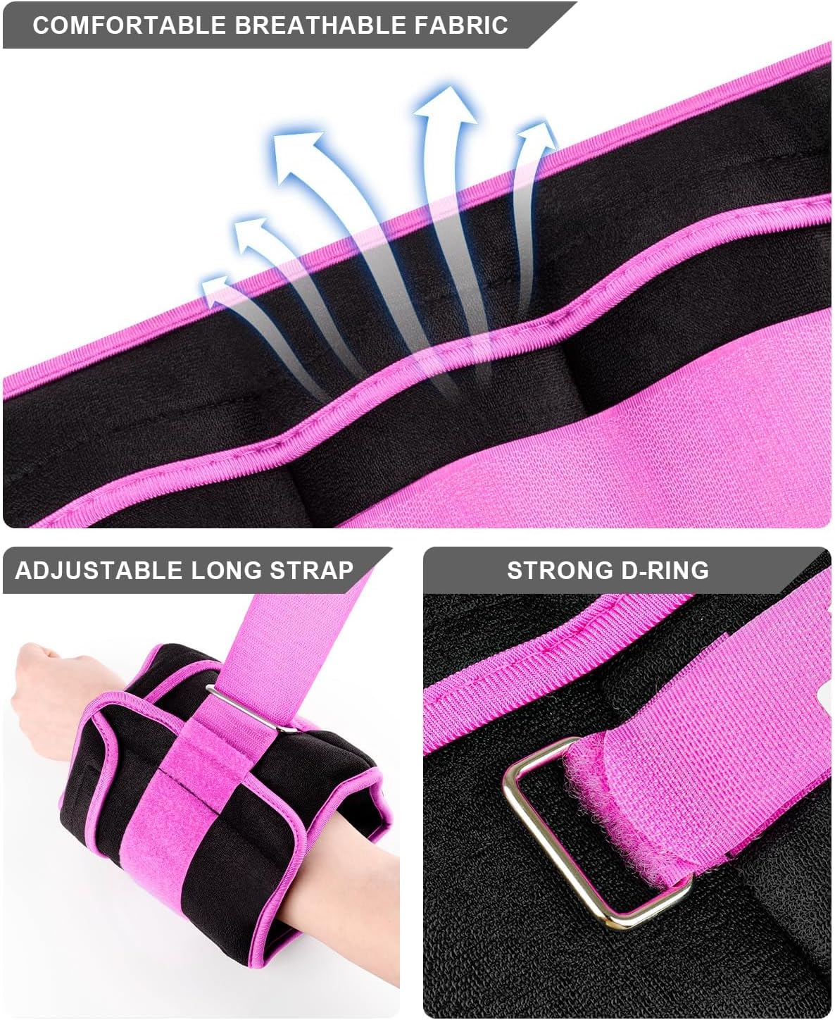 Detalle 2 de Fragraim adjust-weight-0011to10lbspurplefbajp Adjustable Ankle Weights, 10 lb Pair